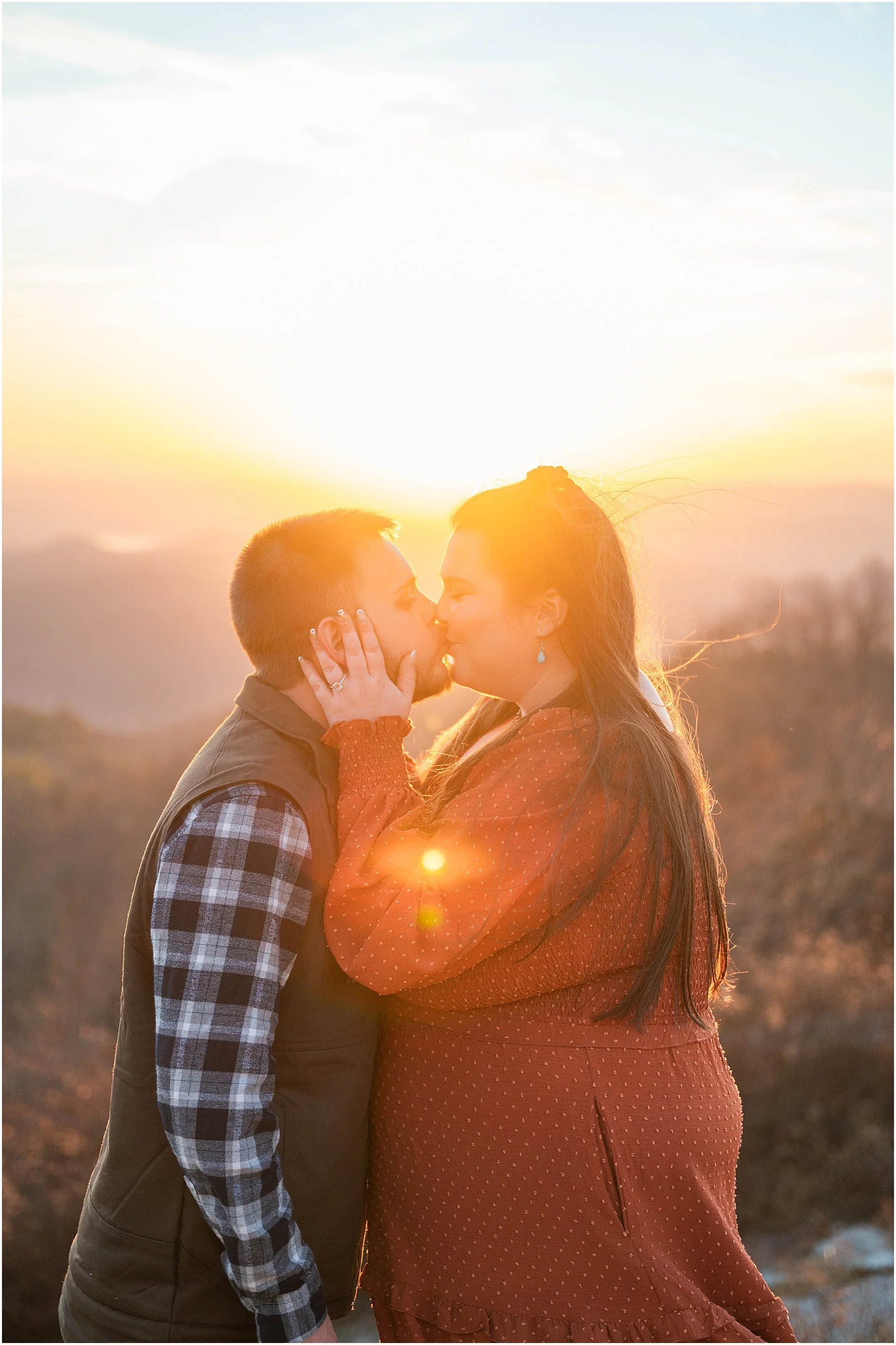 Epic Mountaintop Engagement Photos | Sassafras Mountain Sunset