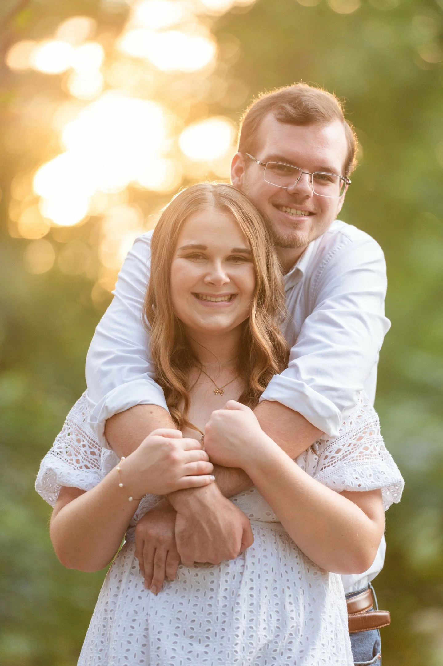 I loved everything about Ethan &amp; Grace's engagement session...from the fact that I taught this sweet girl and her fiance's brother, to the magical light that popped through the trees on an otherwise overcast evening, to the trip to Two Scoops for