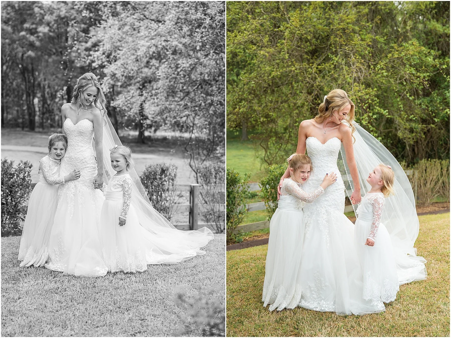 Bride with Flowergirls | NC Wedding Photographer
