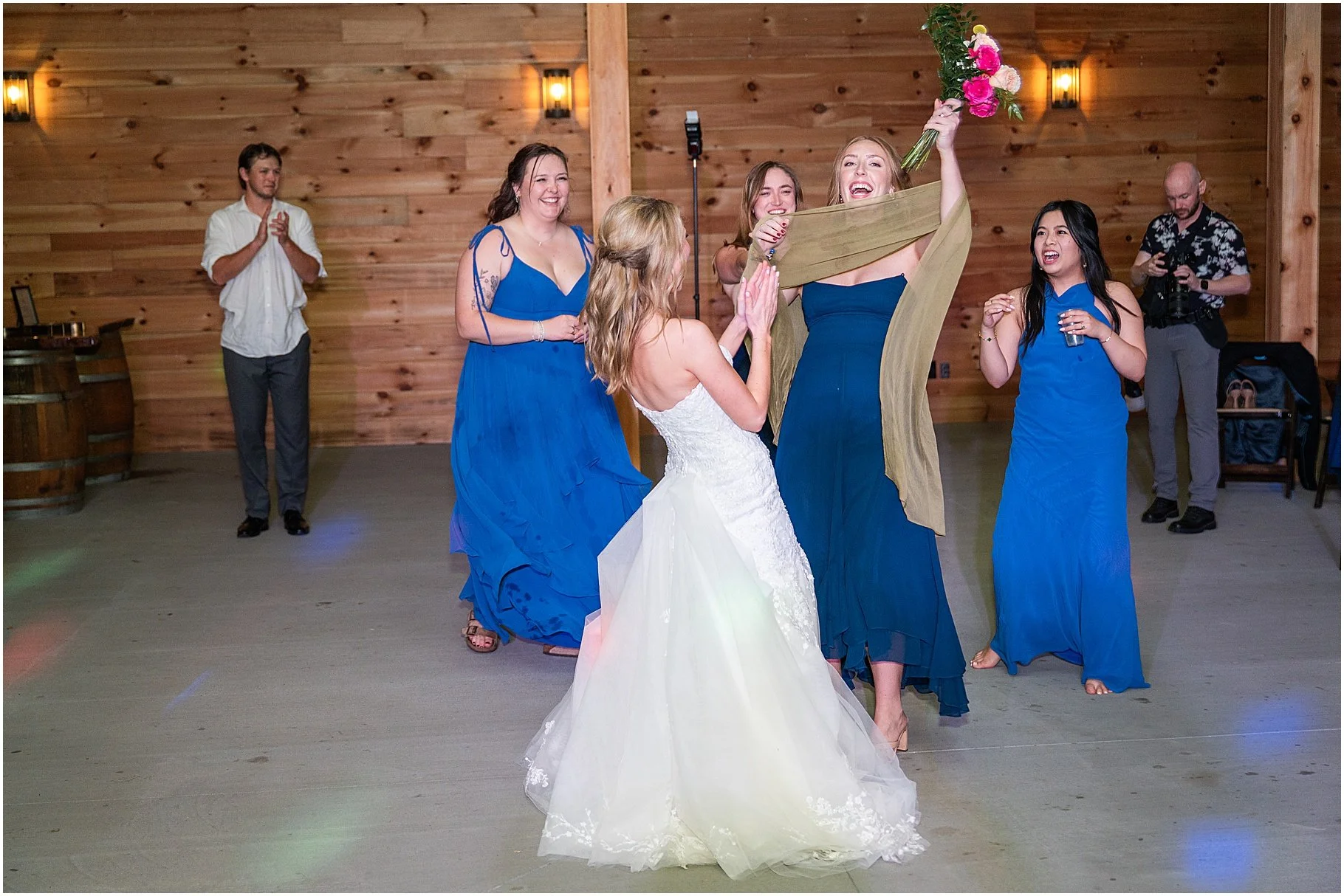 Bouquet Toss | Rustic NC Wedding Venue