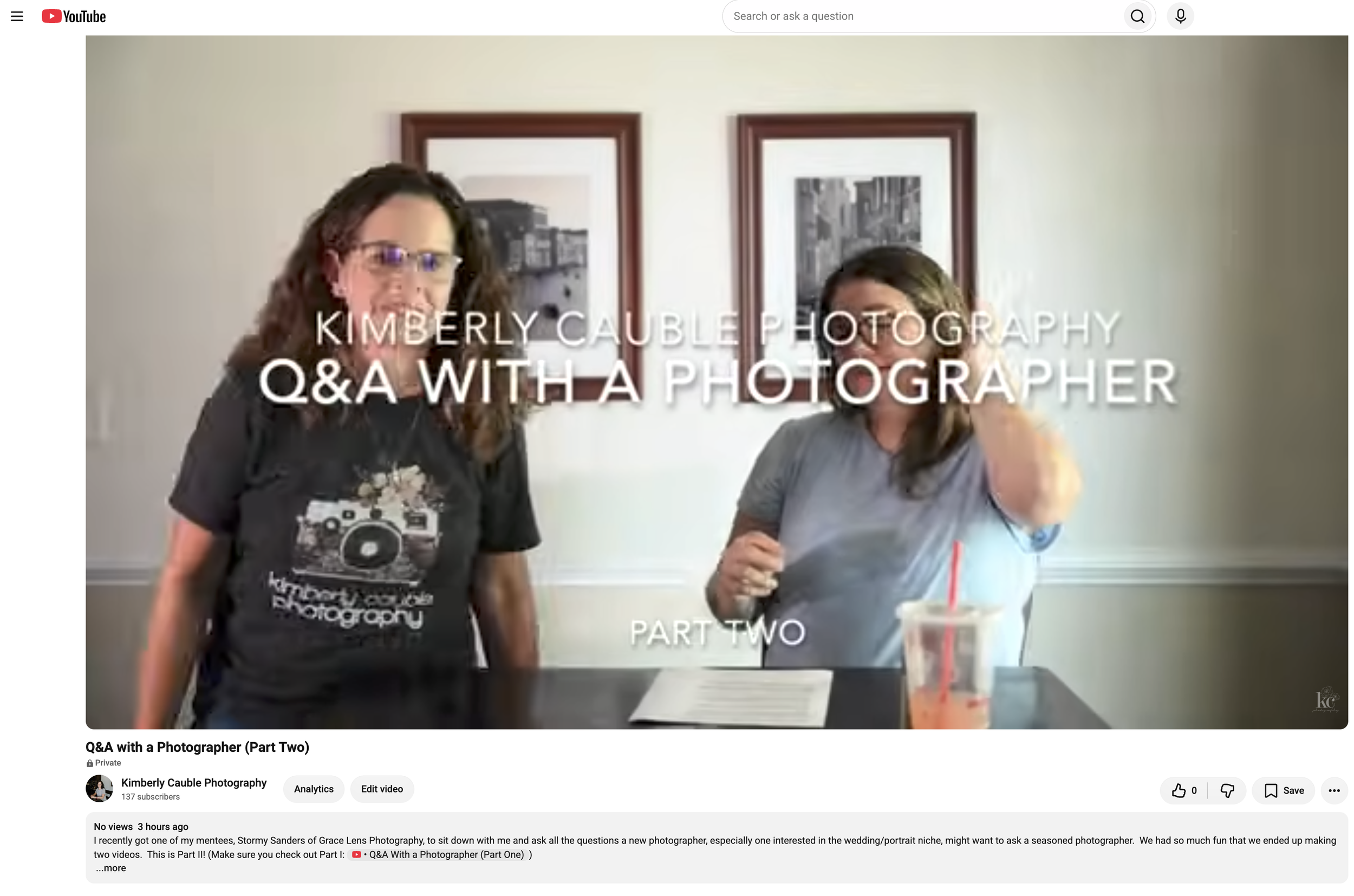 video of a photographer answering questions from a beginner about getting into photography
