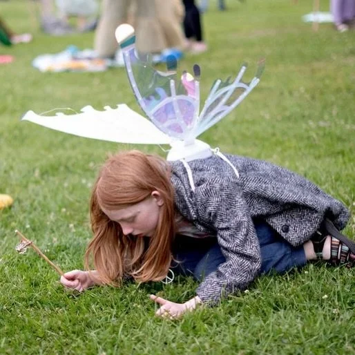 In search of four leaf clovers. And one was found and gifted to the Queen!!! The beauty and heart of each of the children that came to the Faerie Festival is truly astounding. ❤️🍄🌈🍀