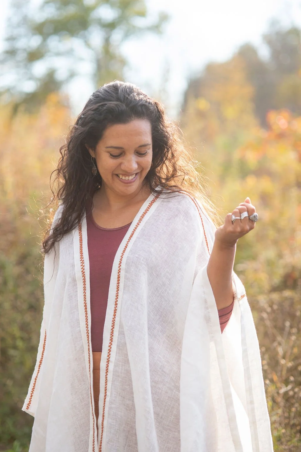Cherry Thread Open Front Tunic