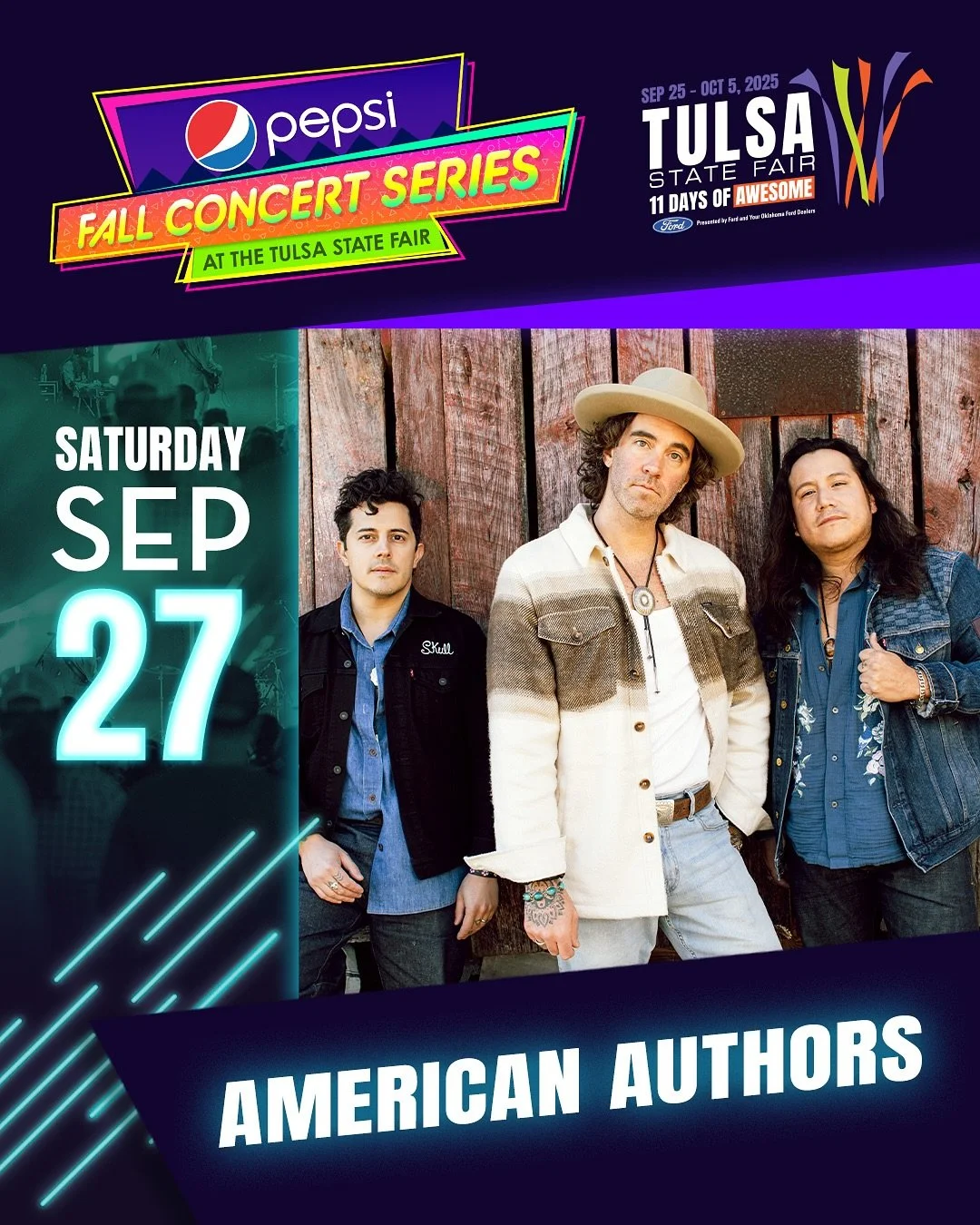 This SATURDAY we&rsquo;ll be rocking in TULSA, Ok 🎡 We only have a handful of shows for the rest of the year so you tell us&hellip;what songs do you need to hear on the set list??