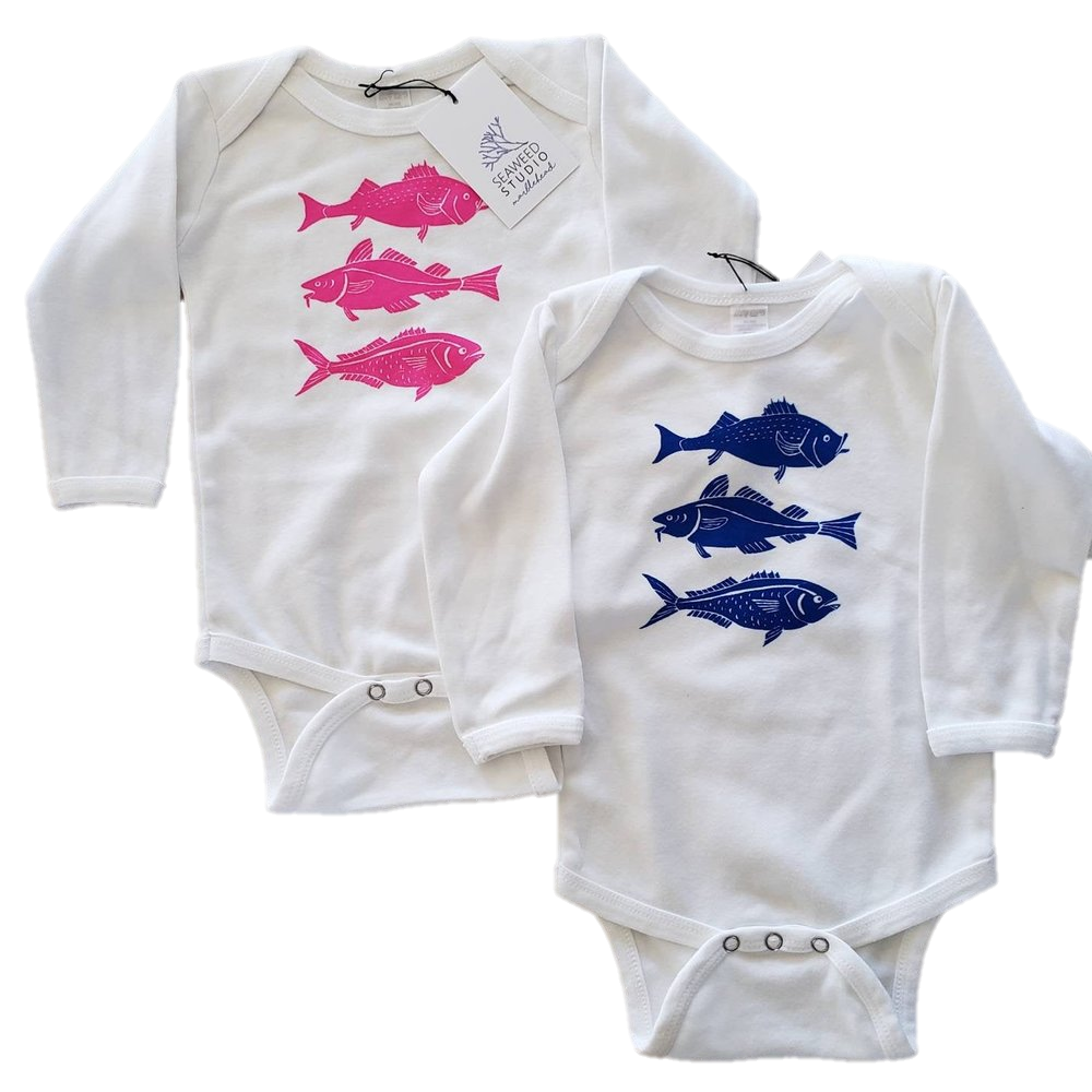 fish onesie baby