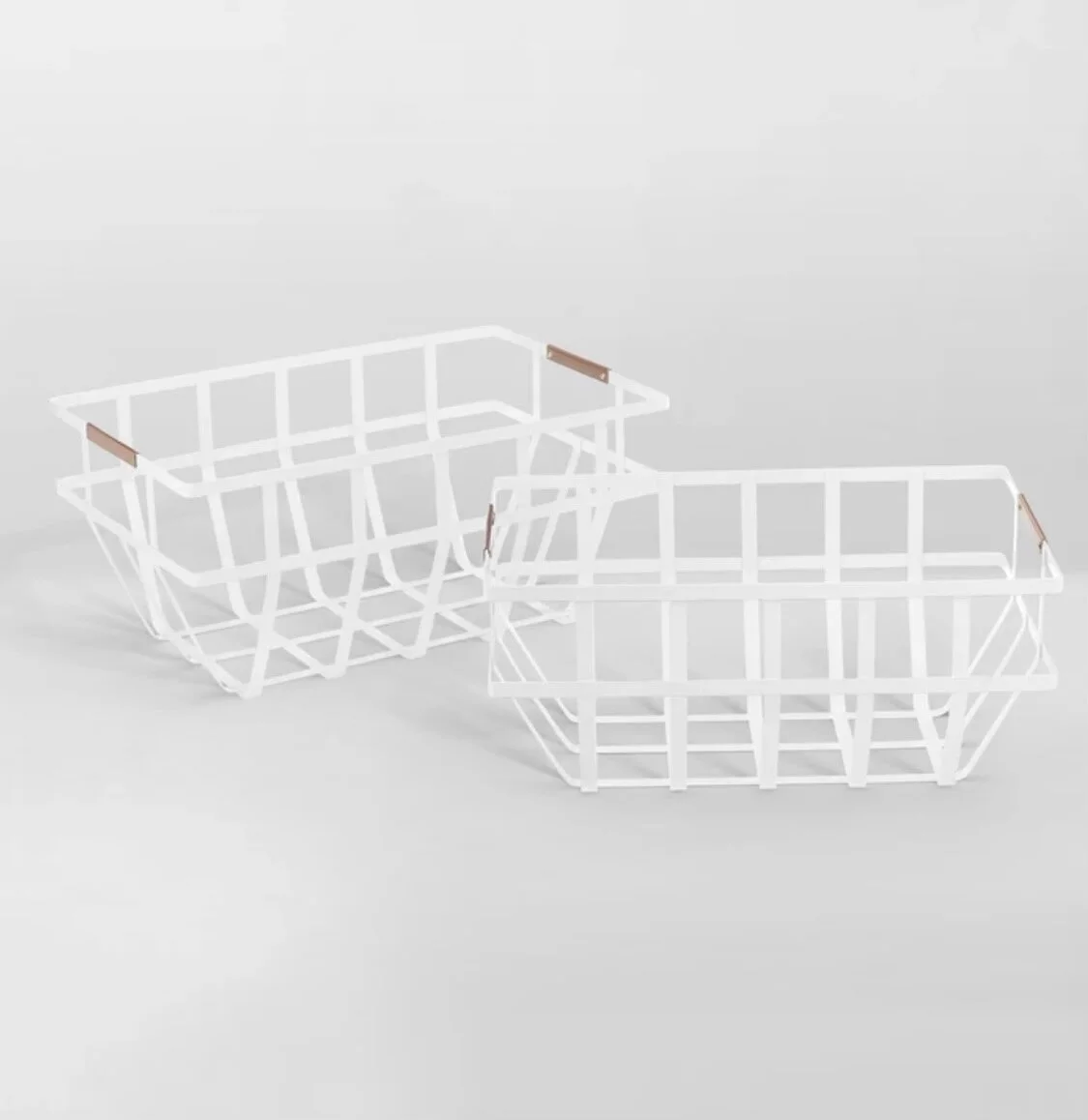 White Metal Basket — Lifting Spaces