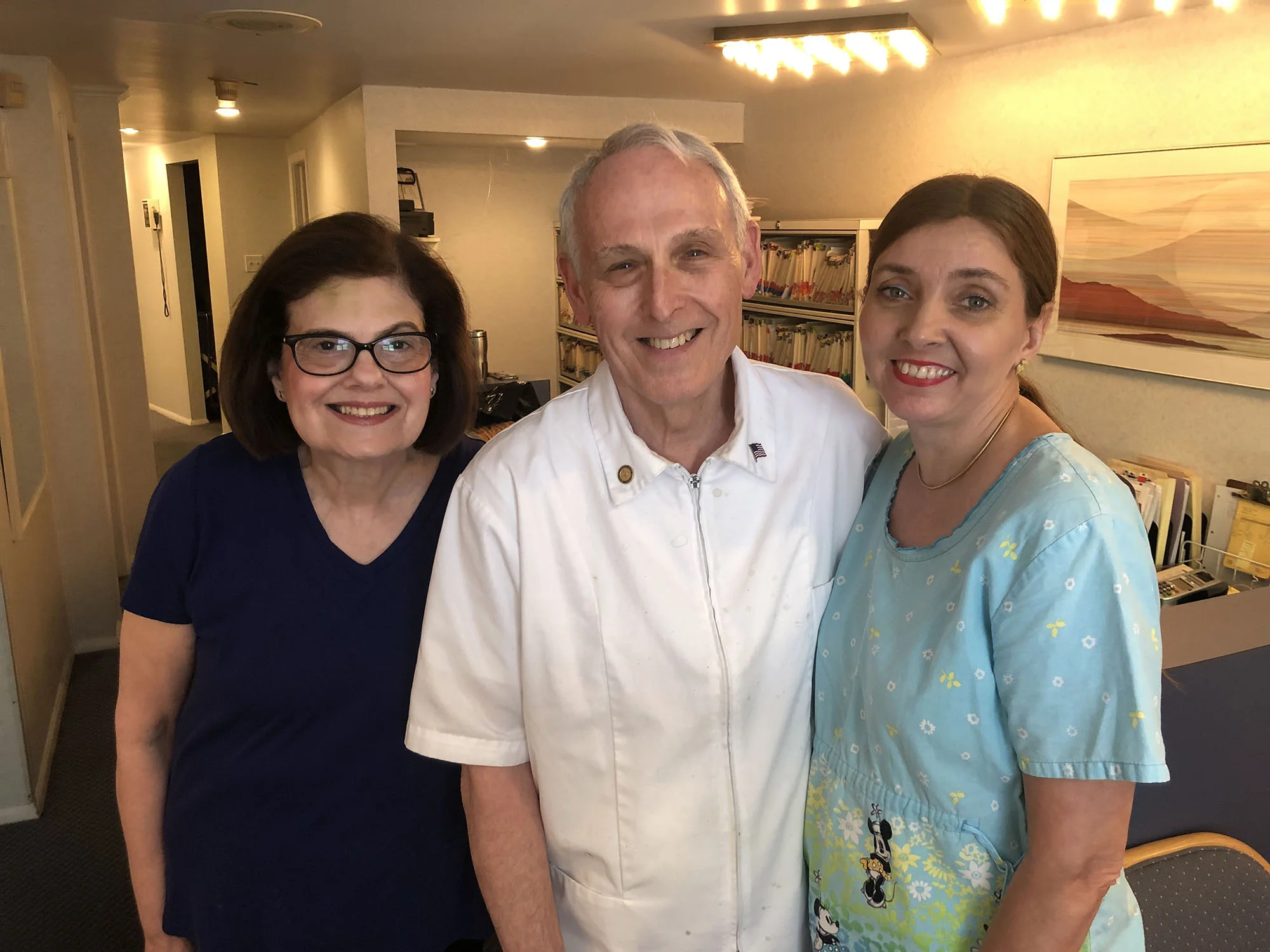 Barbara Hoffman, Dr. Dennis Hoffman, and Kathleen Kelly earlier this week at the 107 Rutgers Avenue dental practice, where Dr. Mark Forwood will soon start serving patients. (Colleague Darlene Tryon was away.)