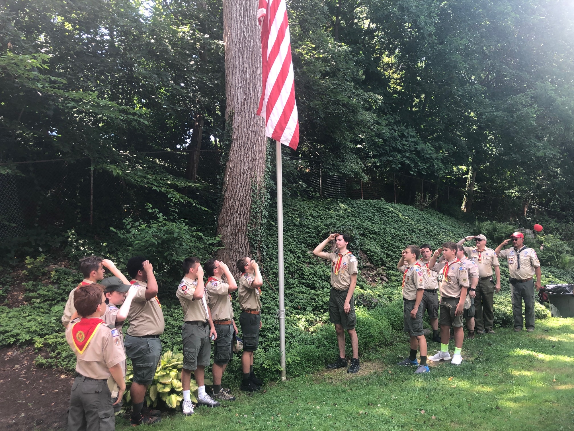  Scouts saluting in Rose Valley 