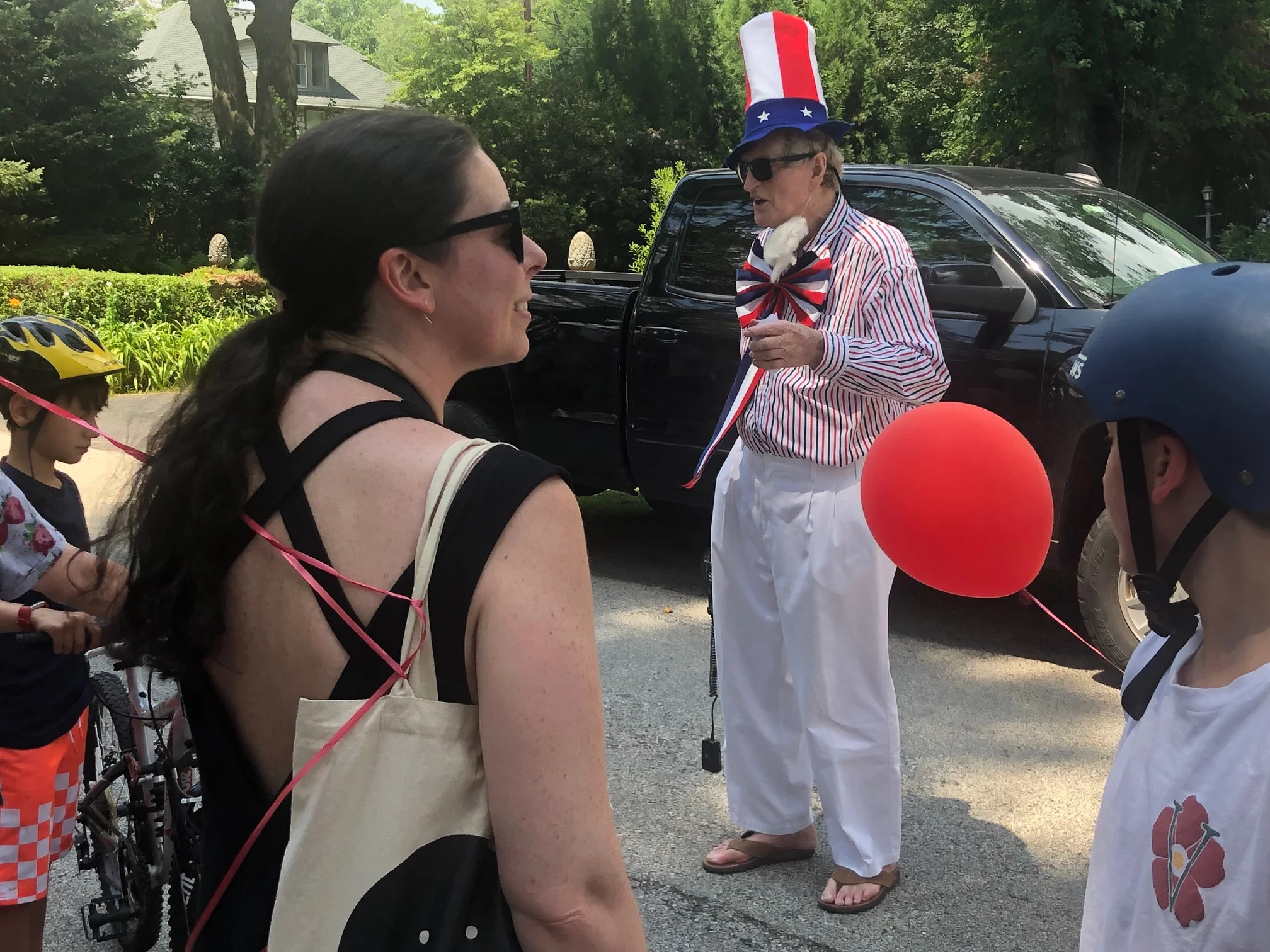 Mayor Tim Plummer of Rose Valley dressed as Uncle Sam