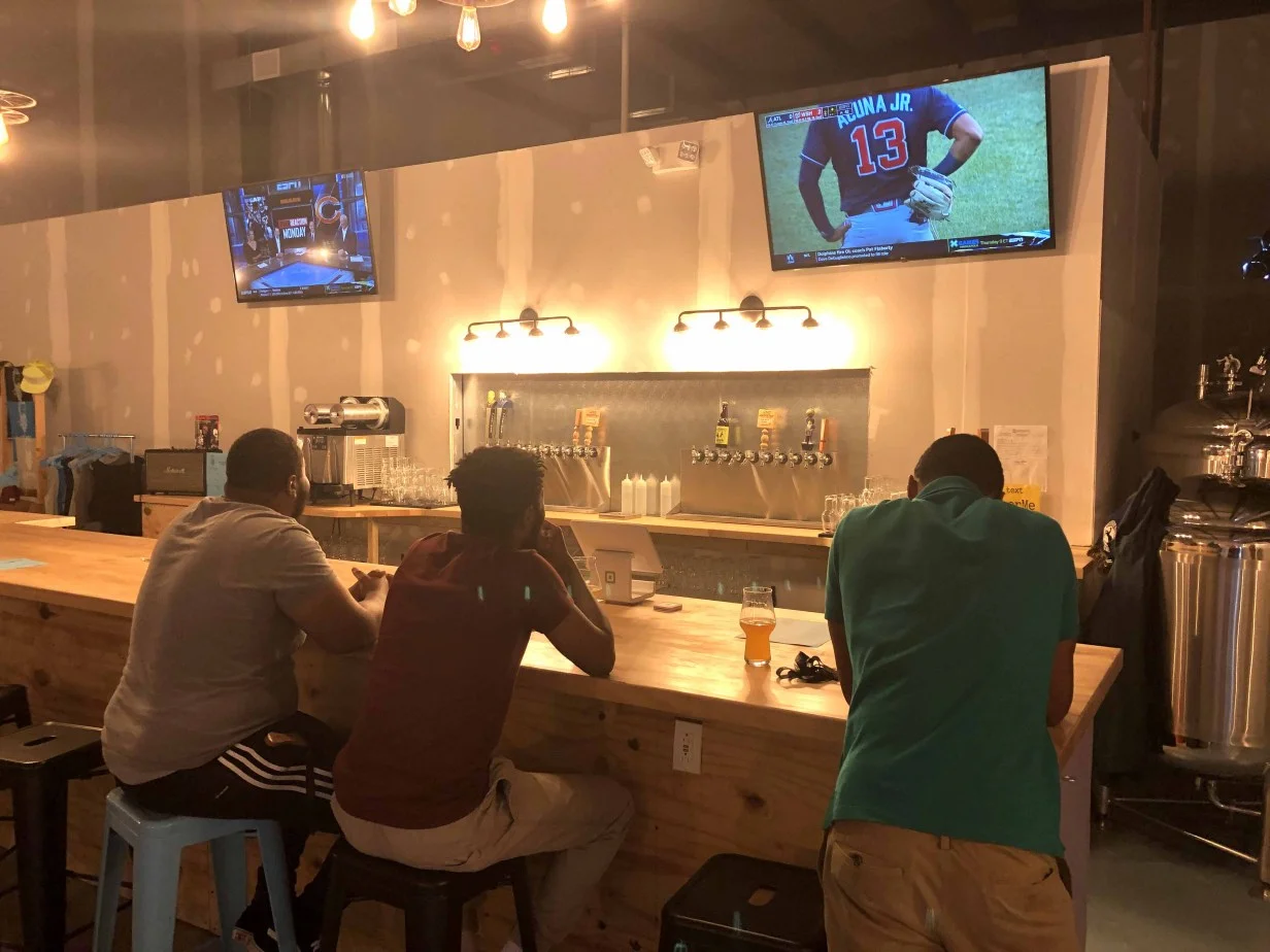 The Larimer Beer Company taproom. A work in progress, but the beer is brewed 20 feet from these seats.