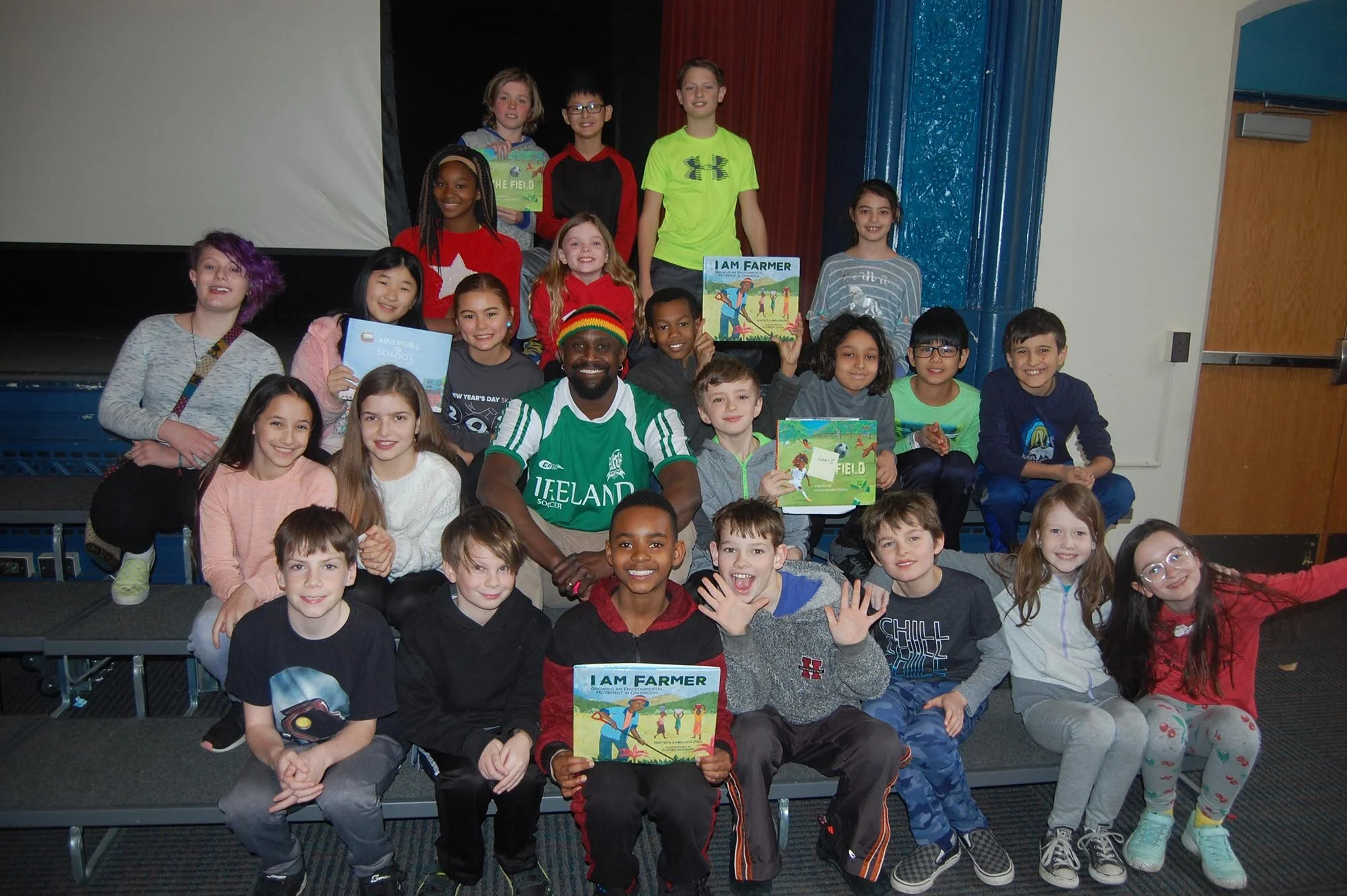 Baptiste Paul visits Swarthmore Rutledge School