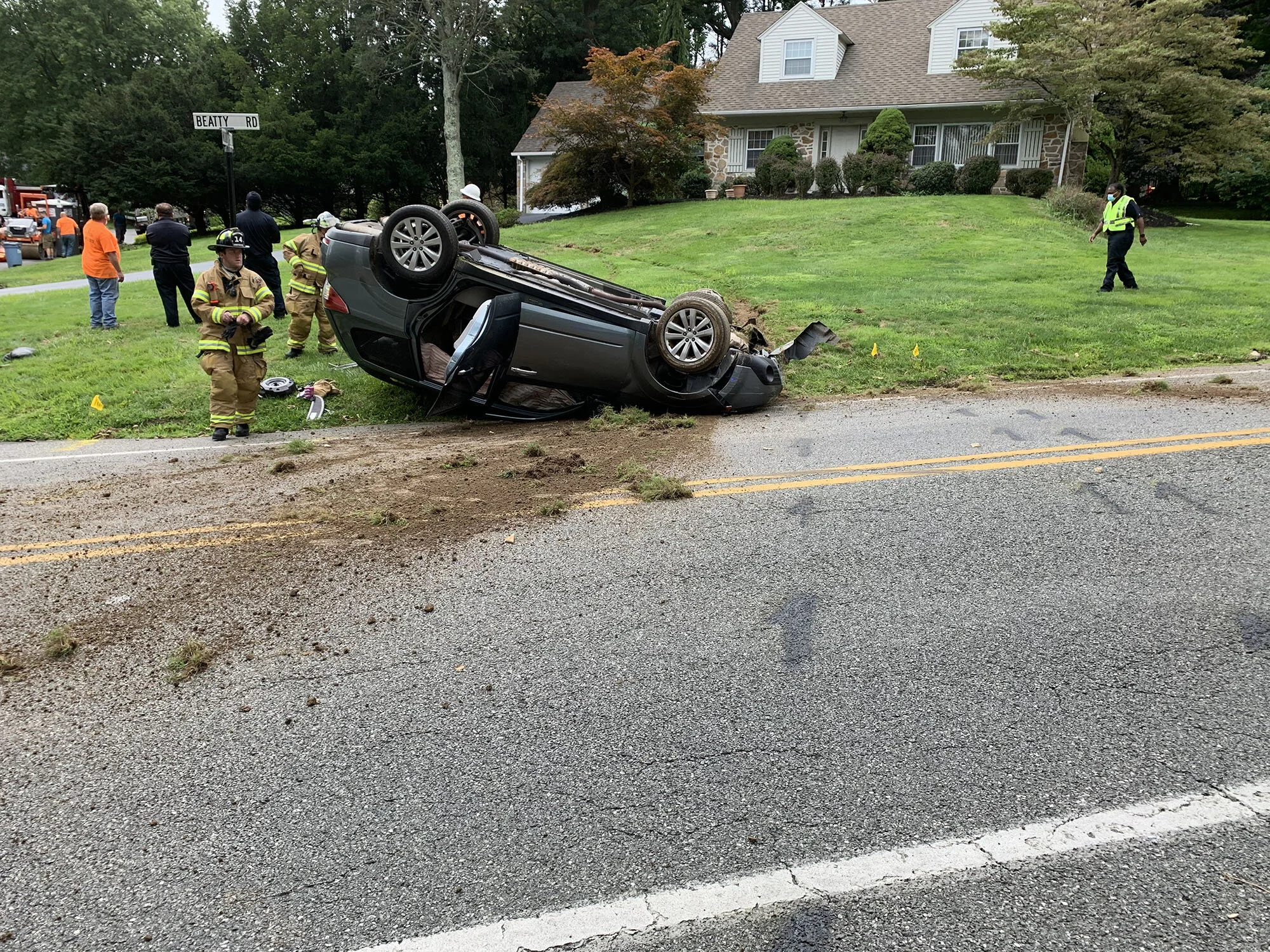 Car Overturns in Nether Providence
