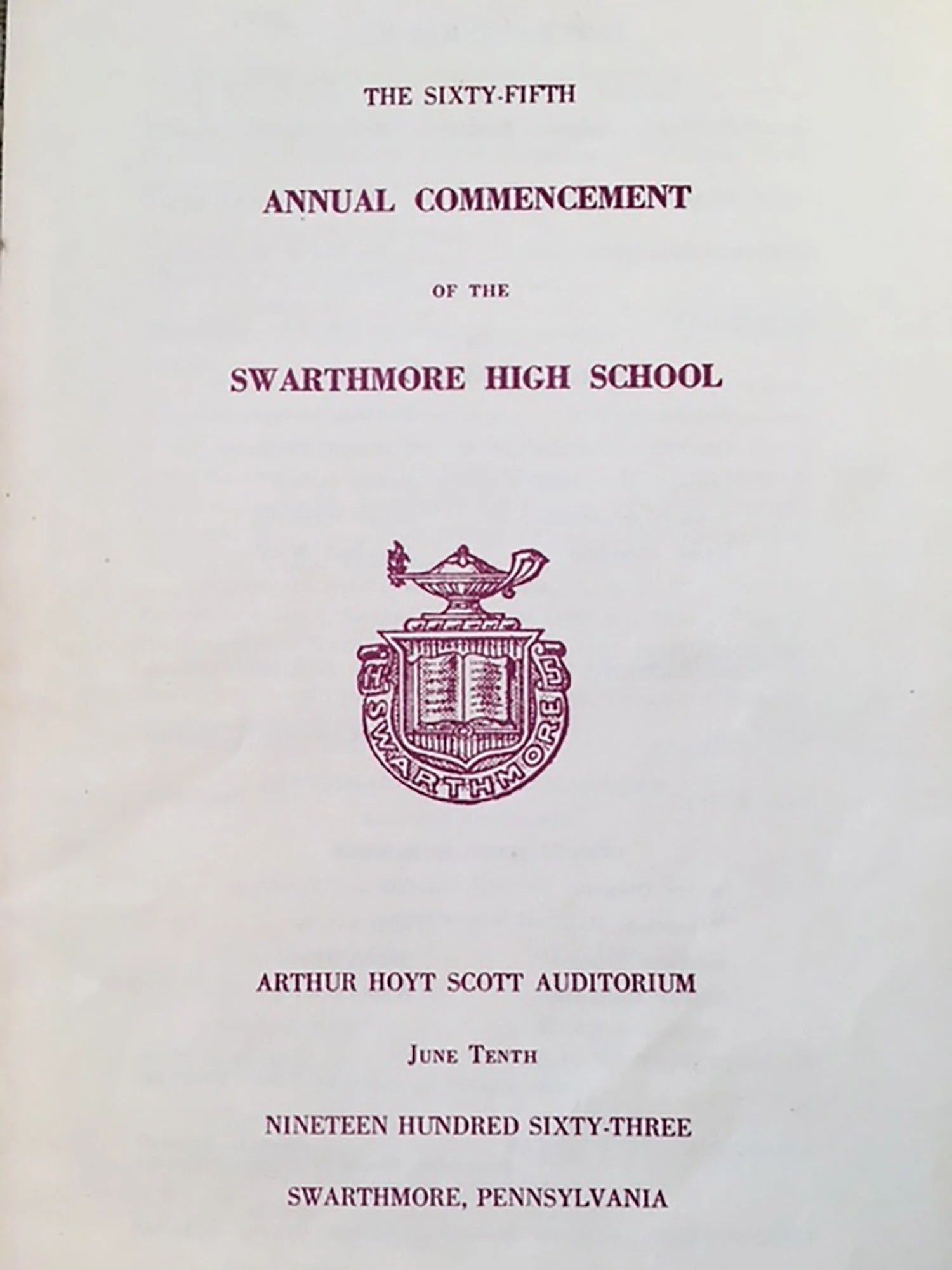 ‘Whatever the Future Brings Us . . .’ Memories From the Class of 1963