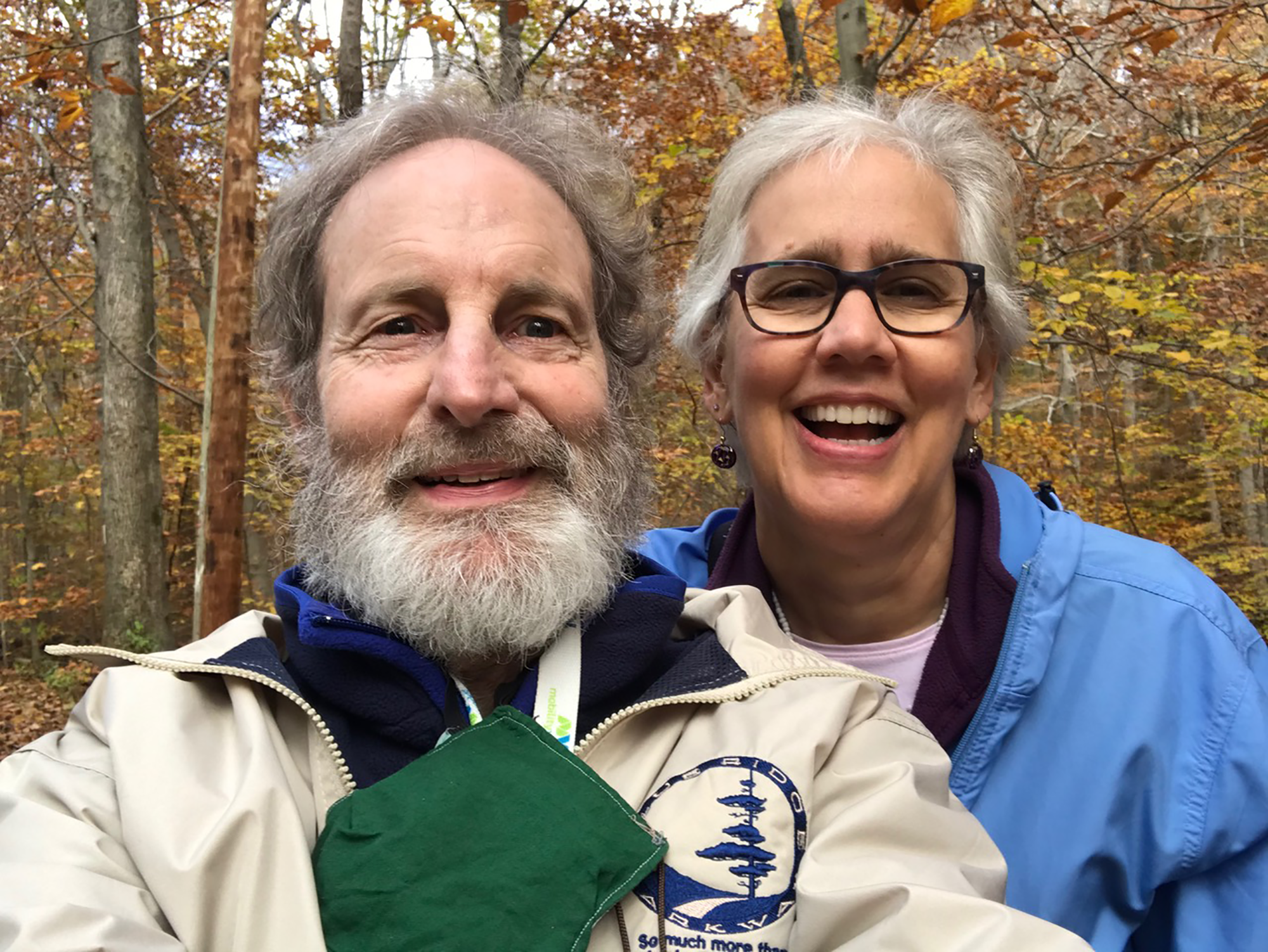  Carol Williamson with her walking companion and husband, Randy Williamson.  (Photo: Randy Williamson)  