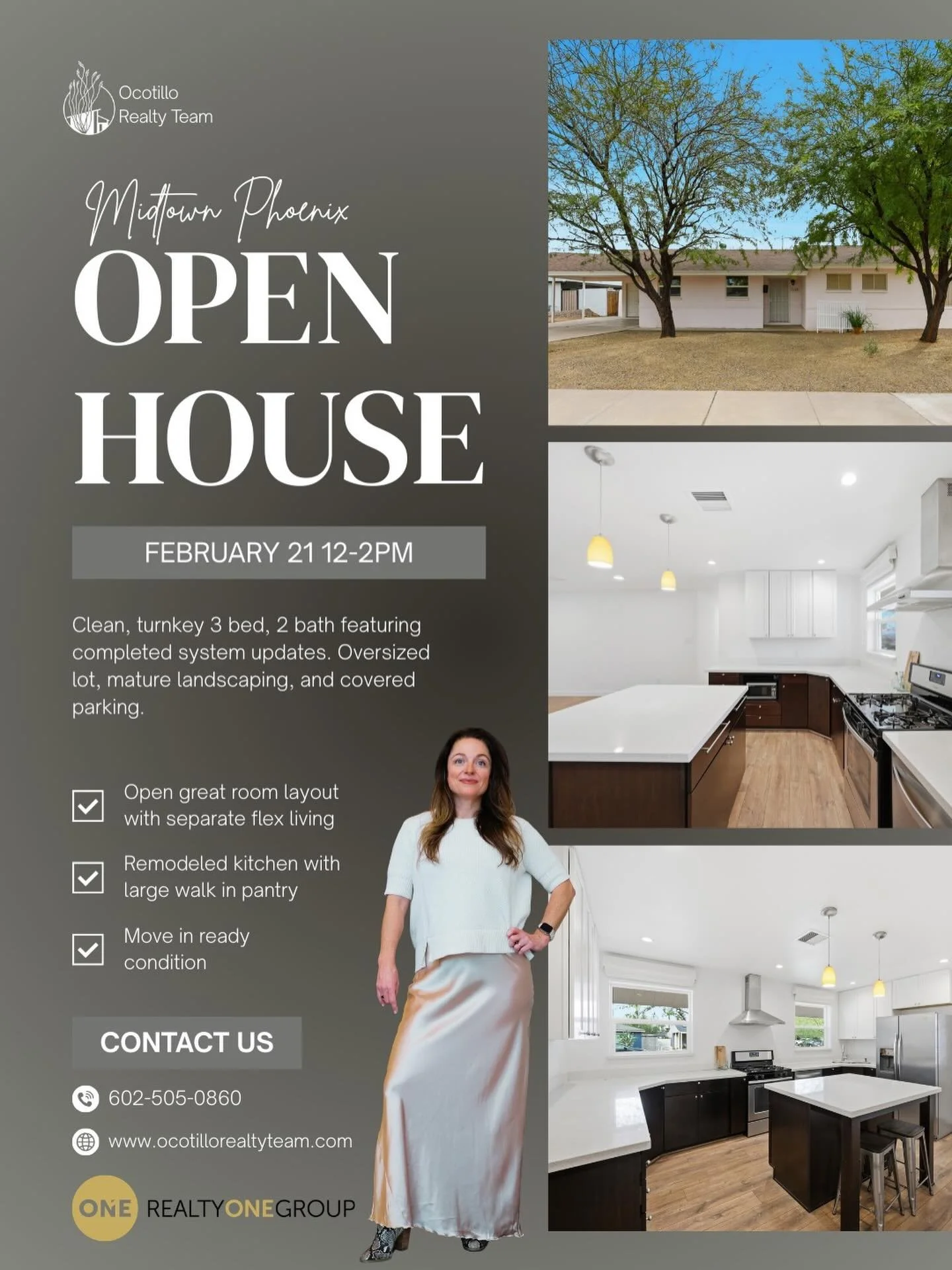 Open House | Midtown Phoenix
February 21&bull; 12-2pm

🏡 Remodeled 3 bed, 2 bath in Cox Estates
✨ Open great room layout + flex living space
🍽️ Remodeled kitchen with large walk in pantry
🔧 Major updates already completed, including sewer line
🌿 