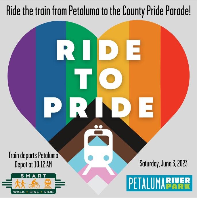 Green is one of the prettiest colors in the rainbow 🏳️&zwj;🌈 [espa&ntilde;ol abajo]

Let&rsquo;s represent our commitment to climate-smart transportation AND our LGBTQ+ community by riding the @sonomamarintrain from Petaluma to Santa Rosa for the a