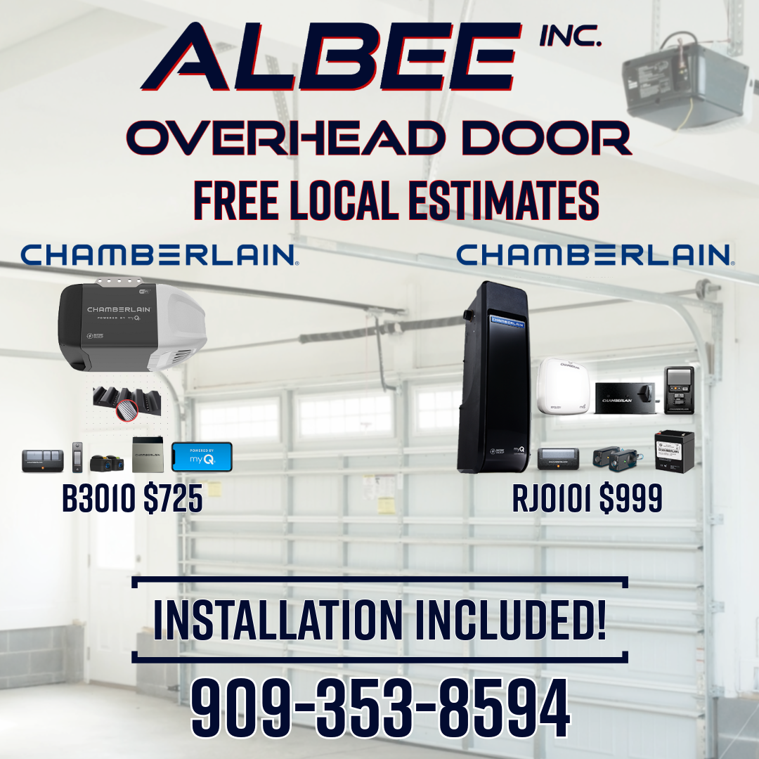 Professional garage door repair in Redlands & Yucaipa. Broken springs, opener repair & new door installation. Call Albee Overhead Door (909) 353-8594.