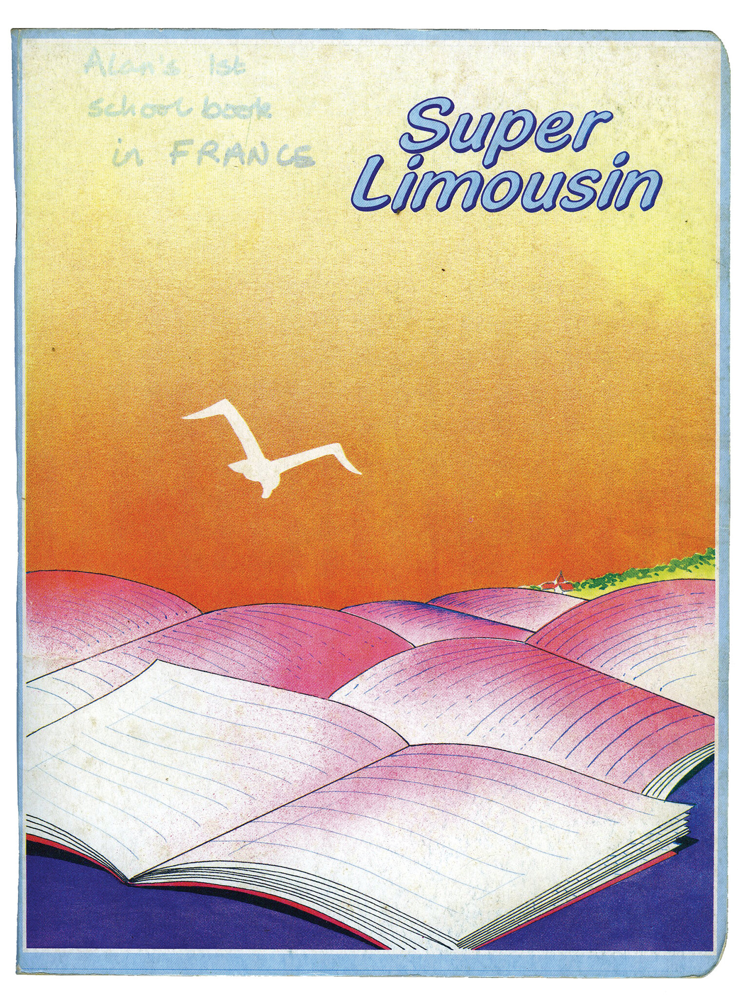   Super Limousin  During my first year in France, from 1990 to 1991, Mademoiselle Rebeyrol taught me the basics of French at the Firbeix primary school (Dordogne). I cut out the pictures from local supermarket catalogues and my teacher wrote the capt