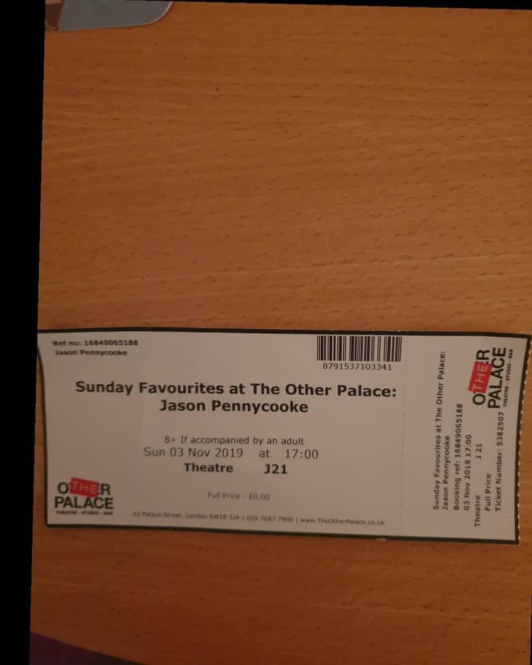 A ticket to a wonderful, entertaining, emotional, inspiring show. @jasonpennycooke had a solid command the audience and took us on an adventure with his great storytelling interspersed with great songs.