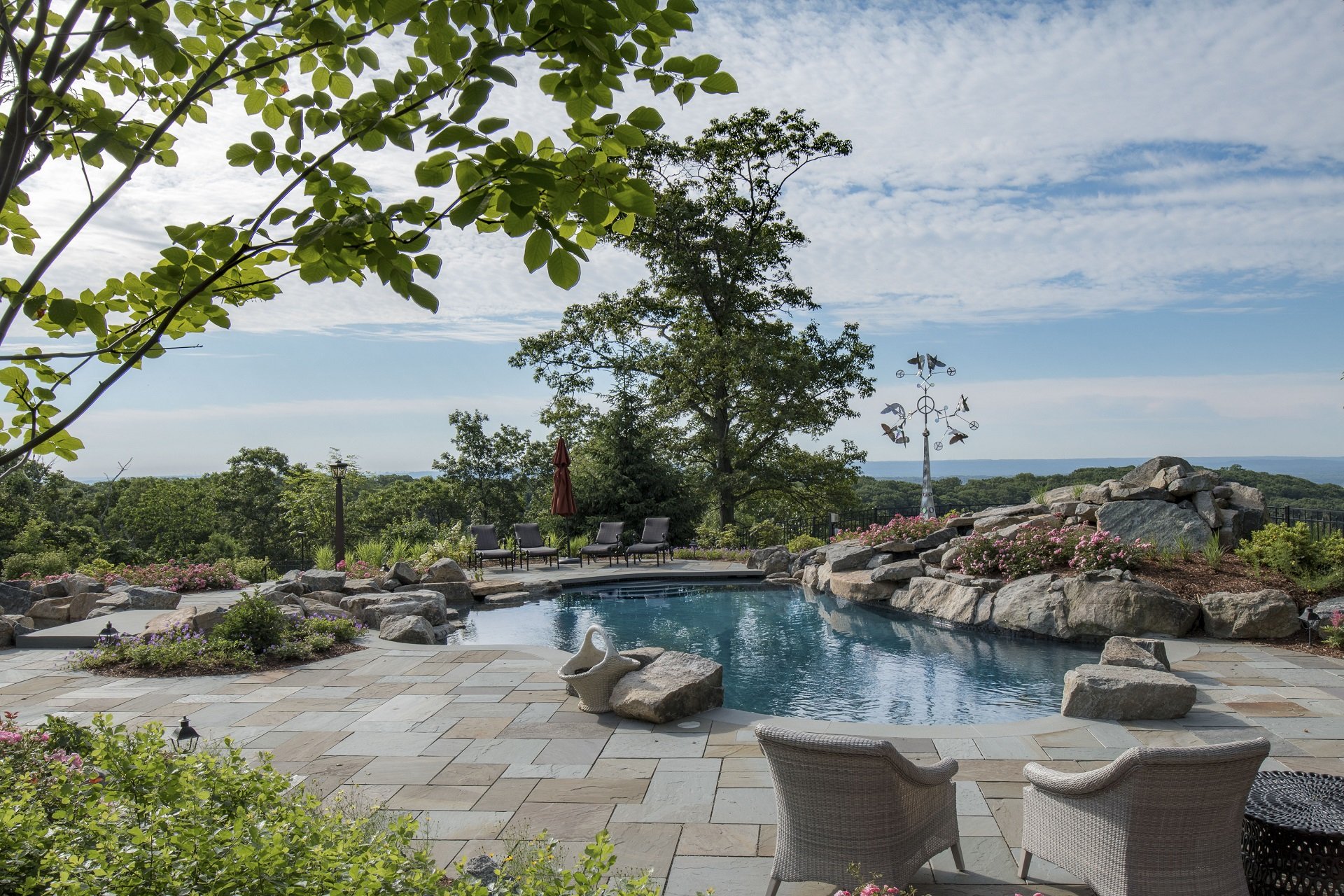 Landscape design with paver patio in morris Township, NJ