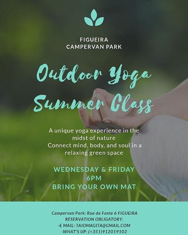 Yoga lessons in Figueira Caravan Park. Make your reservation now🧘&zwj;♂️