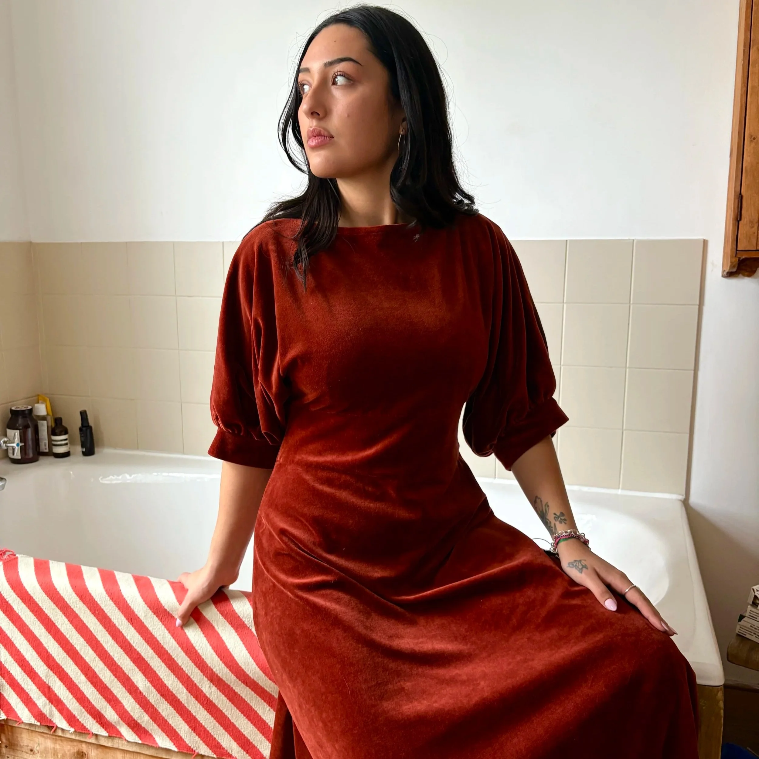 Balloon Dress - Cotton Velour