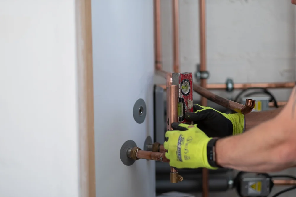 Checking Plumbing pipes are level