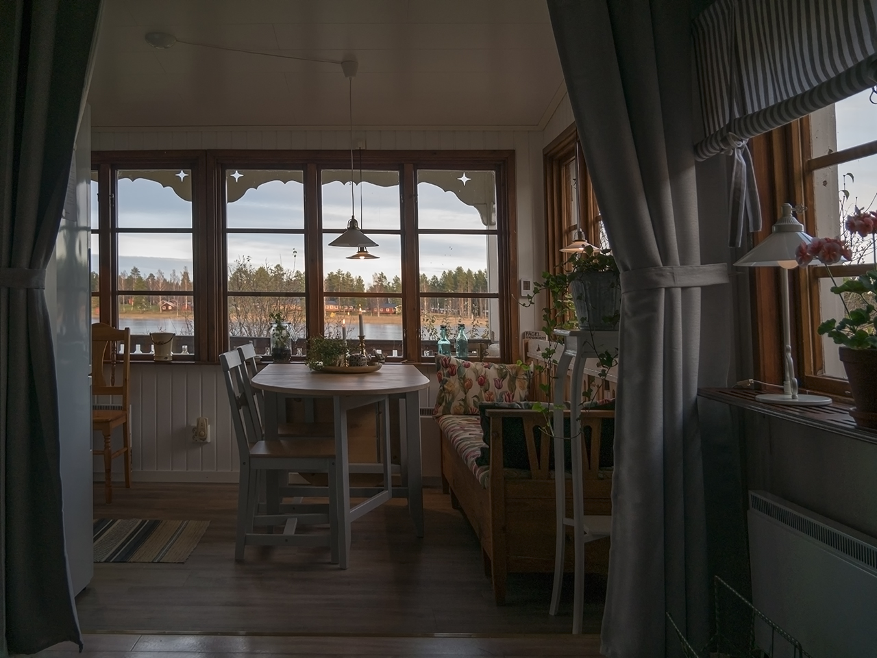A kitchen with a view