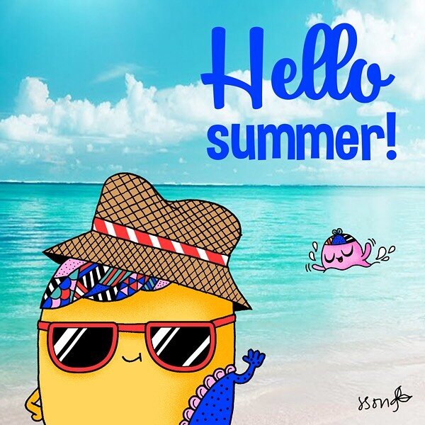 Hello summer! 🌞👋🏻 I&rsquo;ve missed you! #hellosummer #handdrawn #illustration #MyBuddles #JSong #jsongdesign