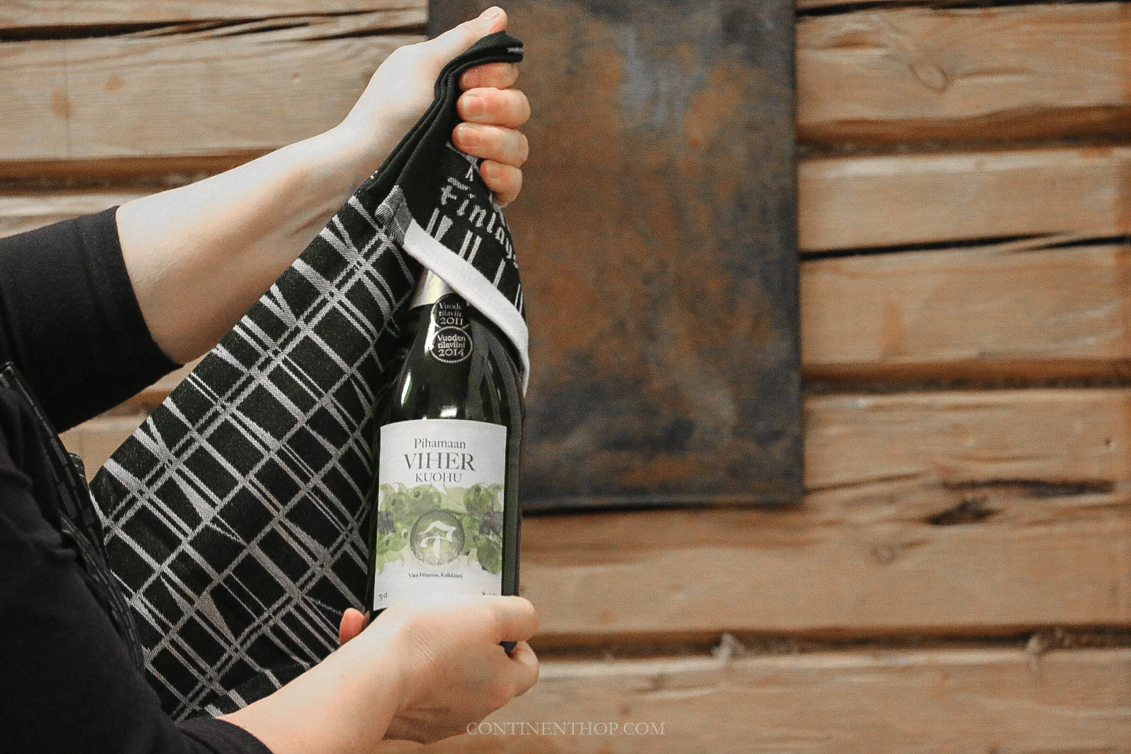 typical finnish food with local wine