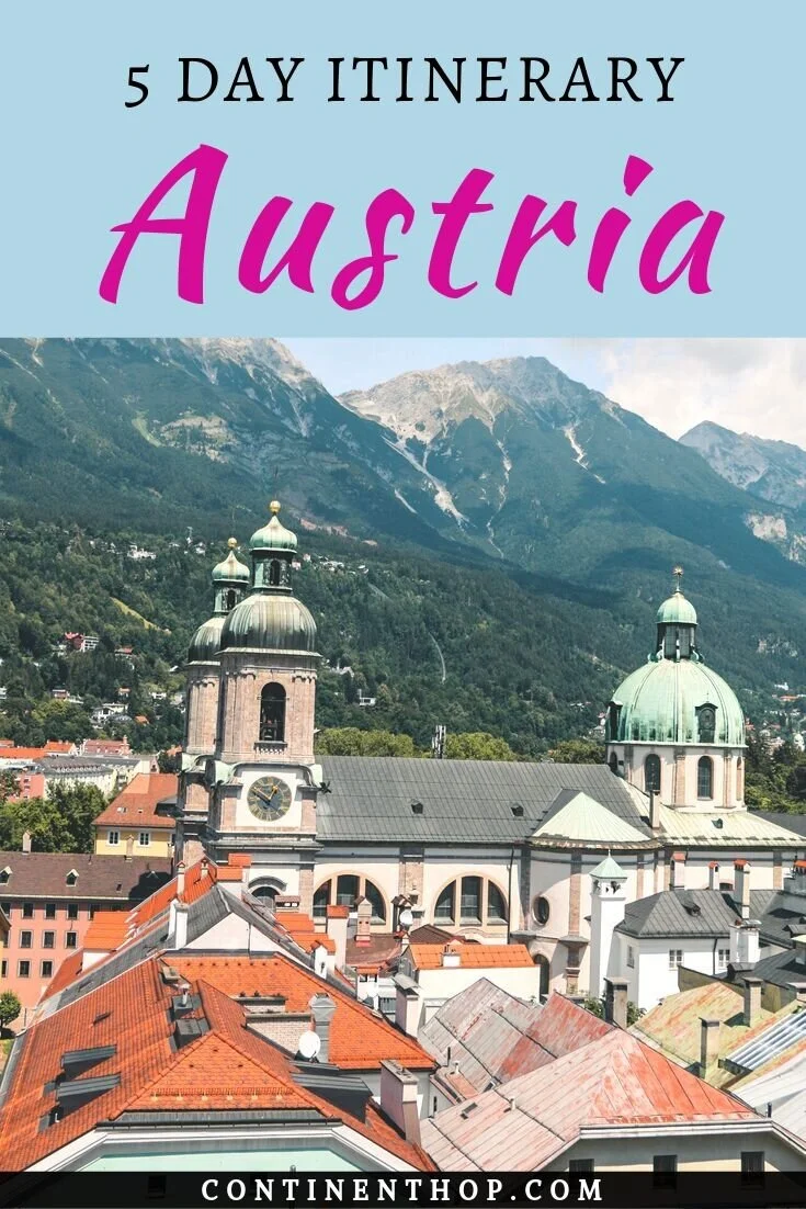 This Austria Itinerary for 5 days contains all the top places to see in #Austria, place sto visit in #Graz, a 2 day itinerary for Graz, a 2 day itinerary for #Innsbruck, 1 day in #Vienna. The best things to do in graz, Things to do in Innsbruck, things to do in Vienna. Vienna attractions, Graz attractions and Innsbruck attractions are included. | Austria travel | Europe travel | City break | Beautiful places | Austria travel guide | Austria travel tips | Innsbruck guide |#food #Europe #travel