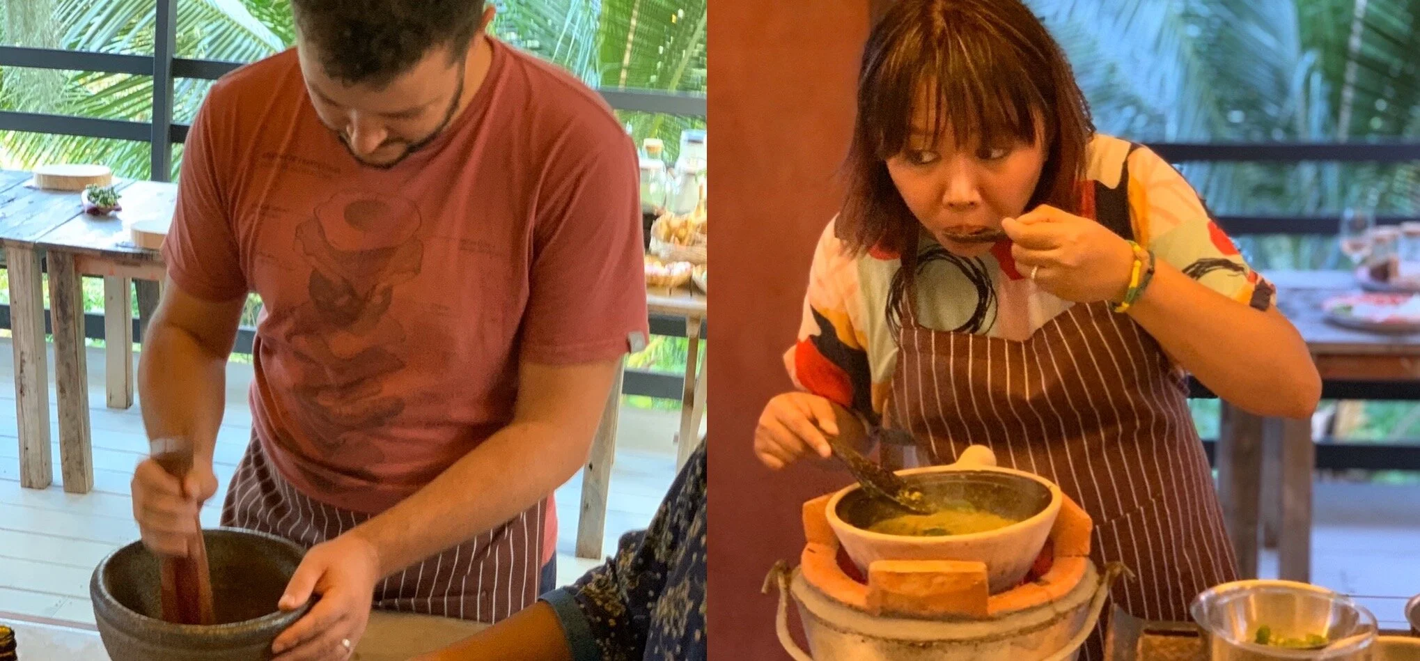They Cook... Green Curry, Prawns in Tamarind, and Spicy Papaya Salad