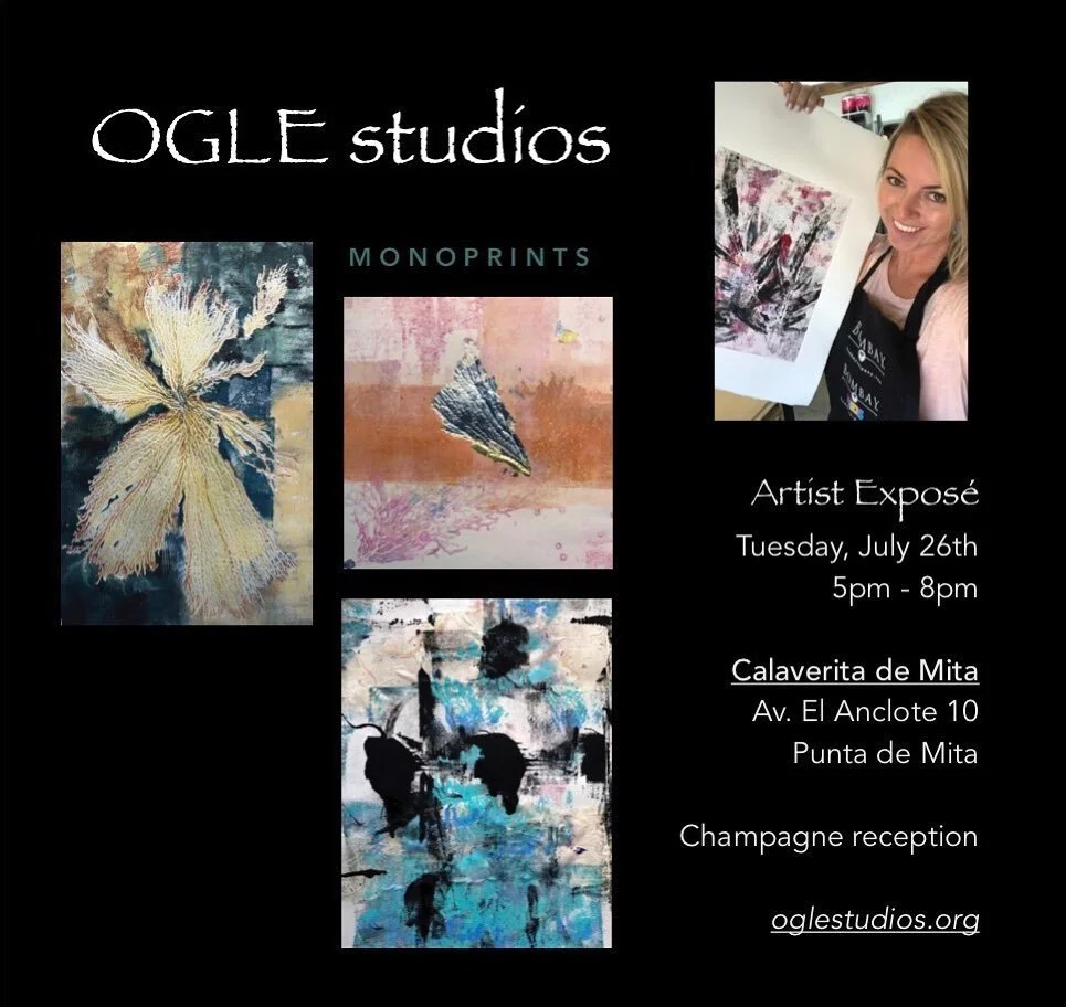 I&rsquo;m excited to invite you all to my first expos&eacute; here! Estoy feliz de invitarlos a mi primera exposici&oacute;n de artistas aqu&iacute; el Martes 26 de Julio a 5-8pm en Calaverita de Mita en Punta de Mita. Champagne para celebrar! I hope