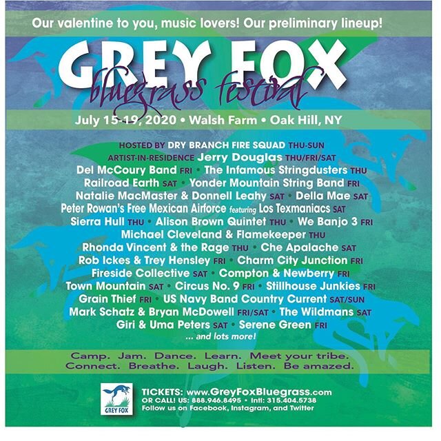 ❤️ It is an unbelievable honor to announce that we will be playing Grey Fox Bluegrass Festival for the 1st time 🤯 more info @greyfoxbluegrass  #bluegrass #greyfoxbluegrass #cheapalache #latingrass #ontour #happyvalentinesday