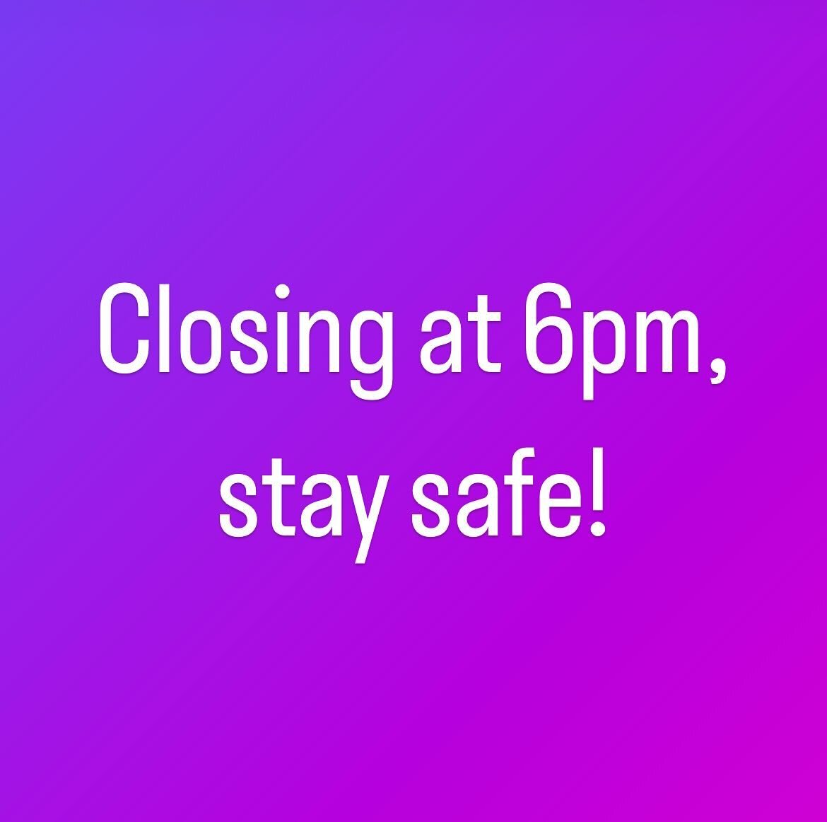 Hey folks, we&rsquo;re gonna close up shop at 6pm tonight. Stay safe out there! Back at it tomorrow at noon. #snowstorm