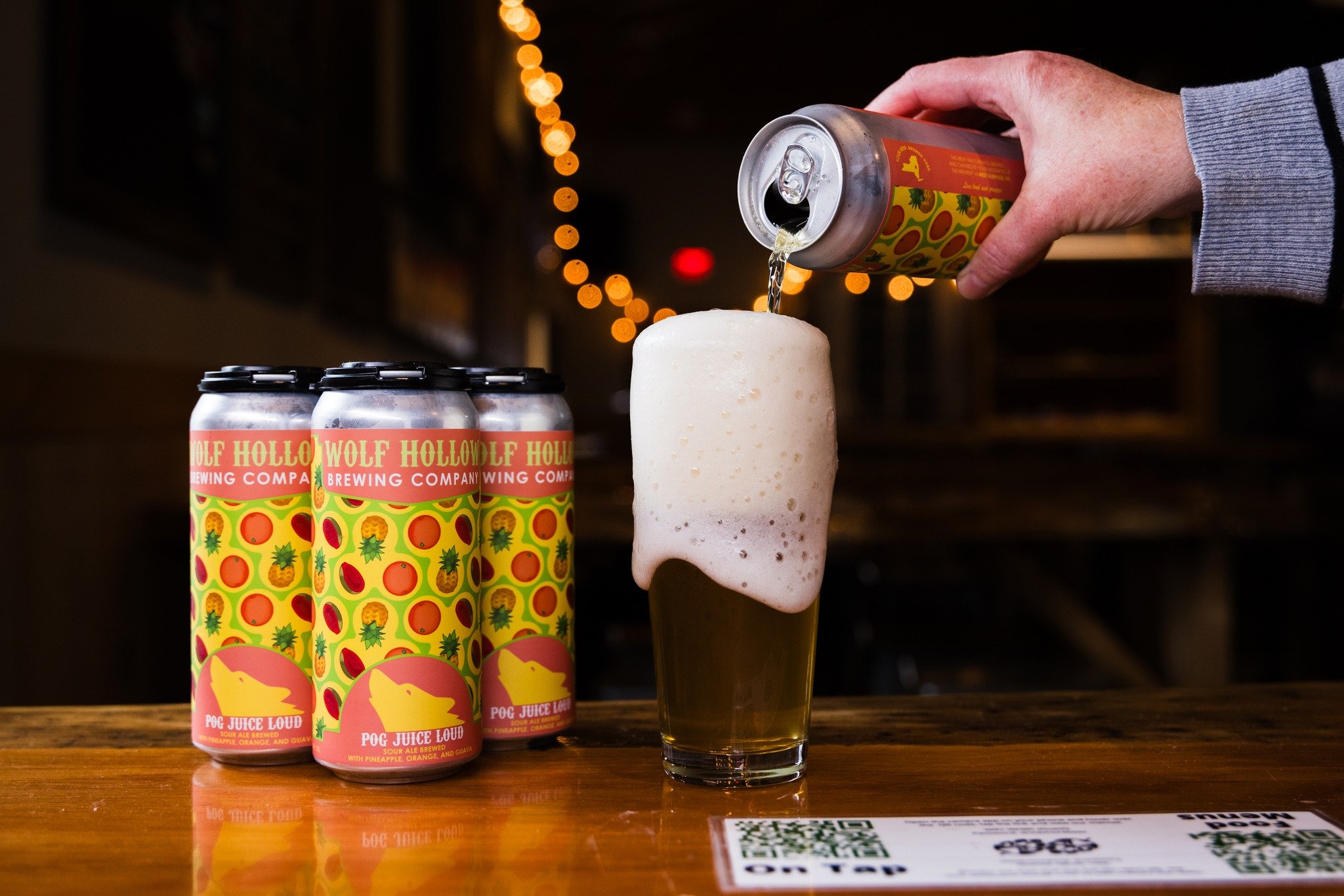 Now on draft: POG Juice Loud Sour Ale brewed with pineapple, orange and guava. Our newest release is bursting with bright tropical aromas and flavors coupled with a slightly sour finish. Enjoy a pint next time you visit the taproom or pickup a 4-pack