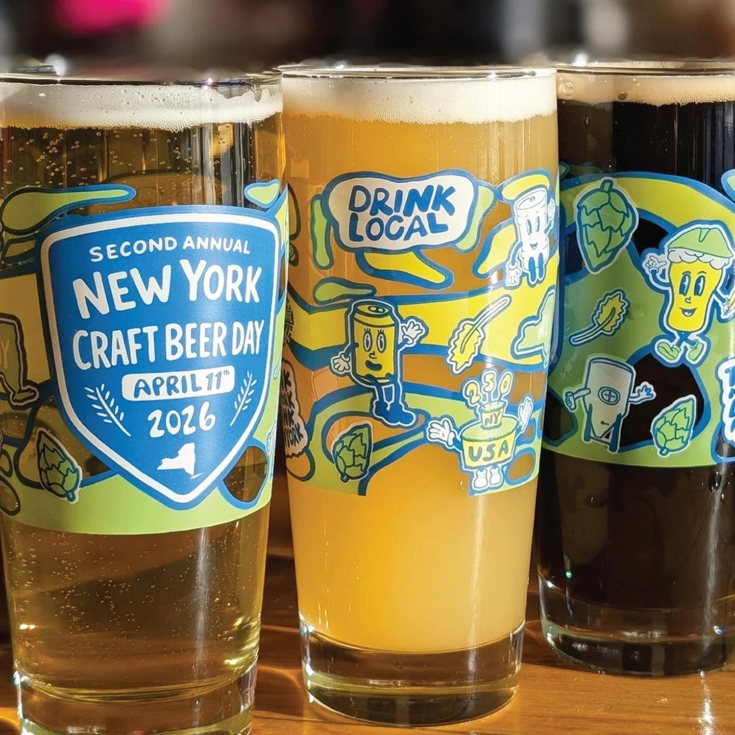 Heck yeah, it&rsquo;s New York Craft Beer Day! Maybe you want to try an award winning beer? Check out Brunette&rsquo;s Revenge! Want to add to your glassware collection? Take home a 2026 NY pint glass (while supplies last)! @twofortheroadfood has 4 d