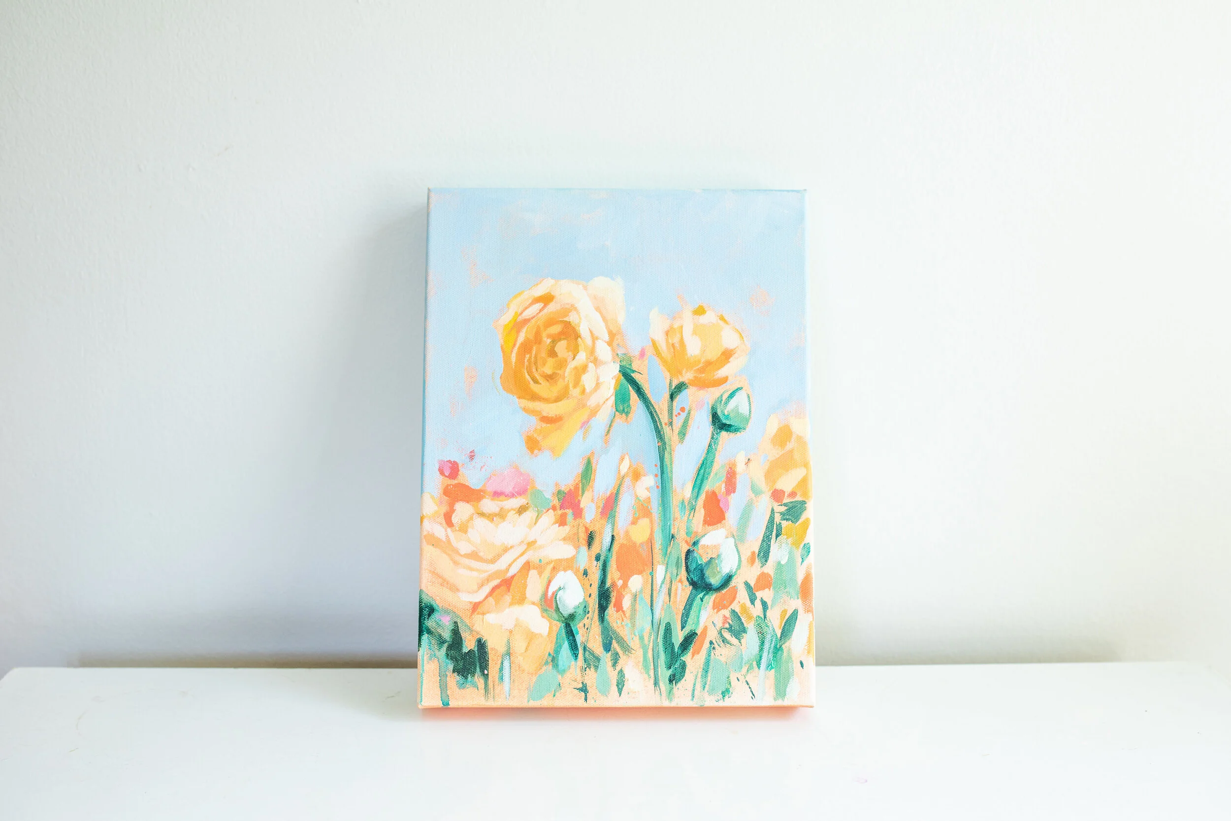 "Poppy Sky" Original Oil Painting 9 x 12 on Canvas