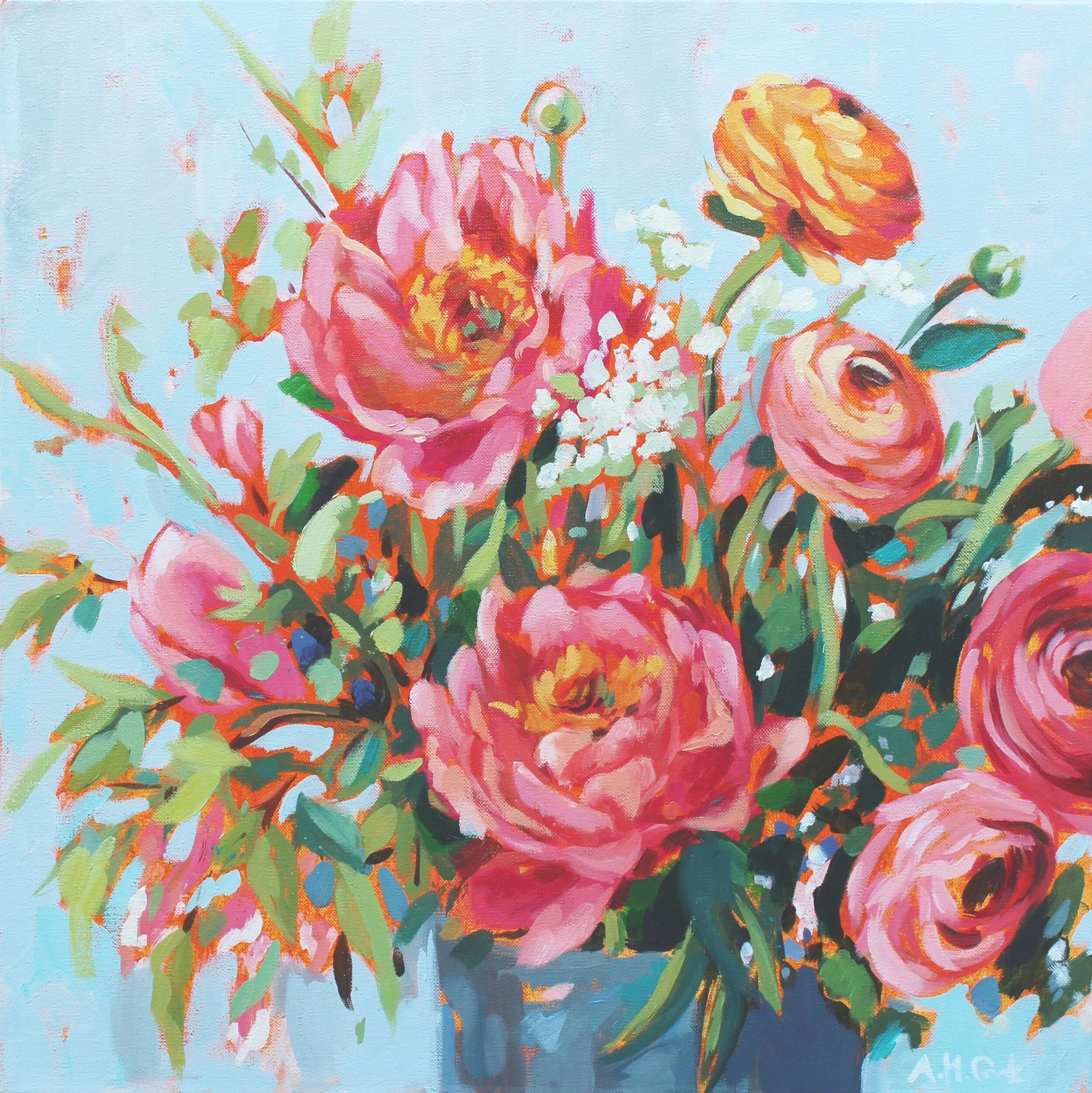 "Peonies"  Original Oil Painting 20 x 20 on Canvas