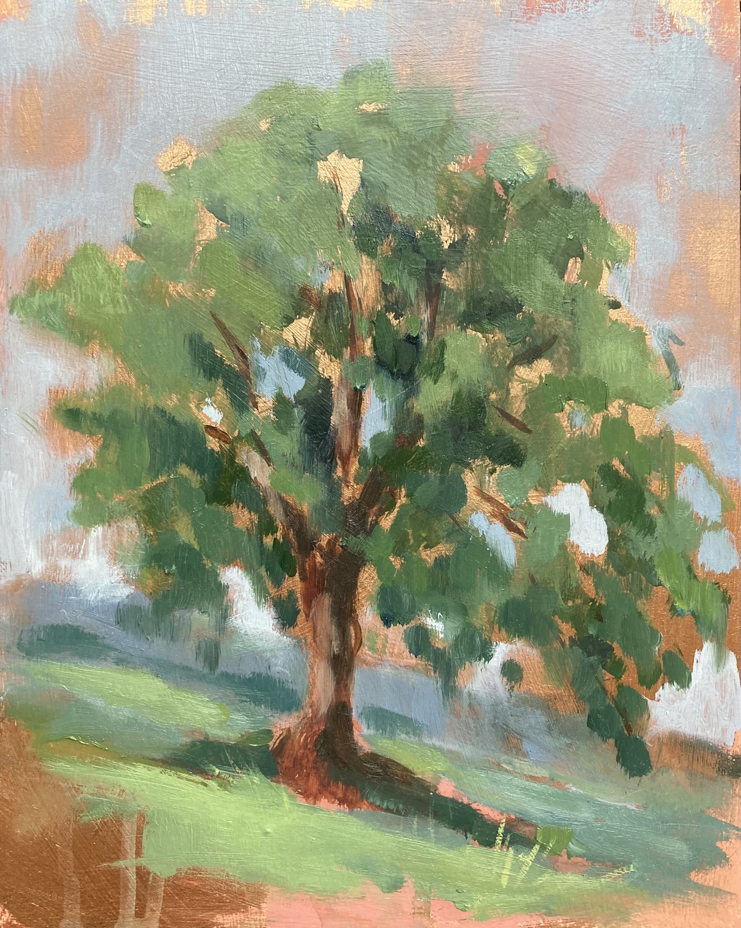 Moon Sycamore, 8 x 10" Oil on Cradled Wood 