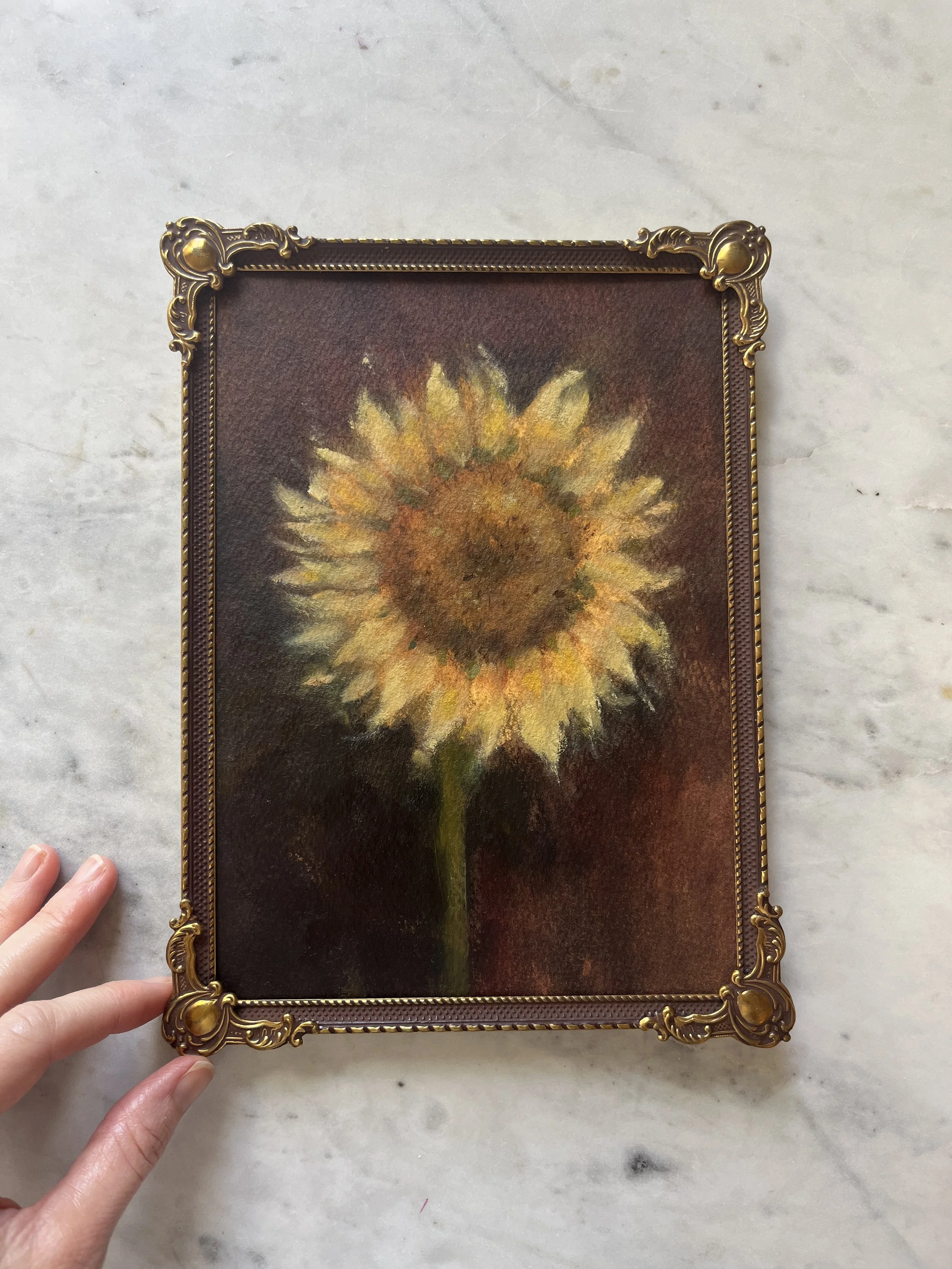 Turning Toward the Light - An Original Oil Painting in a Vintage Frame
