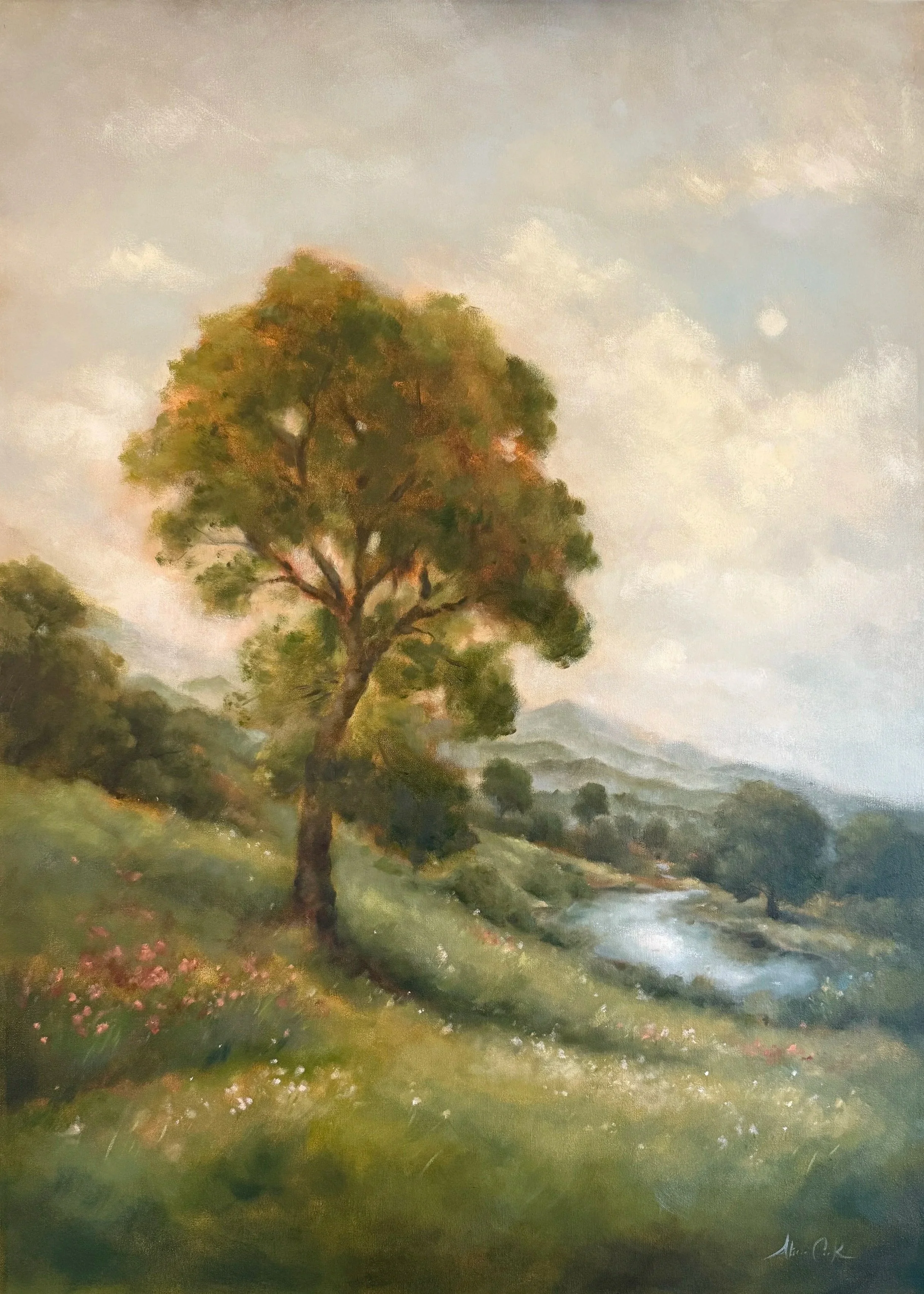 Lifing My Eyes to the Hills IX - An Original Oil Painting on Paper 30 x 42