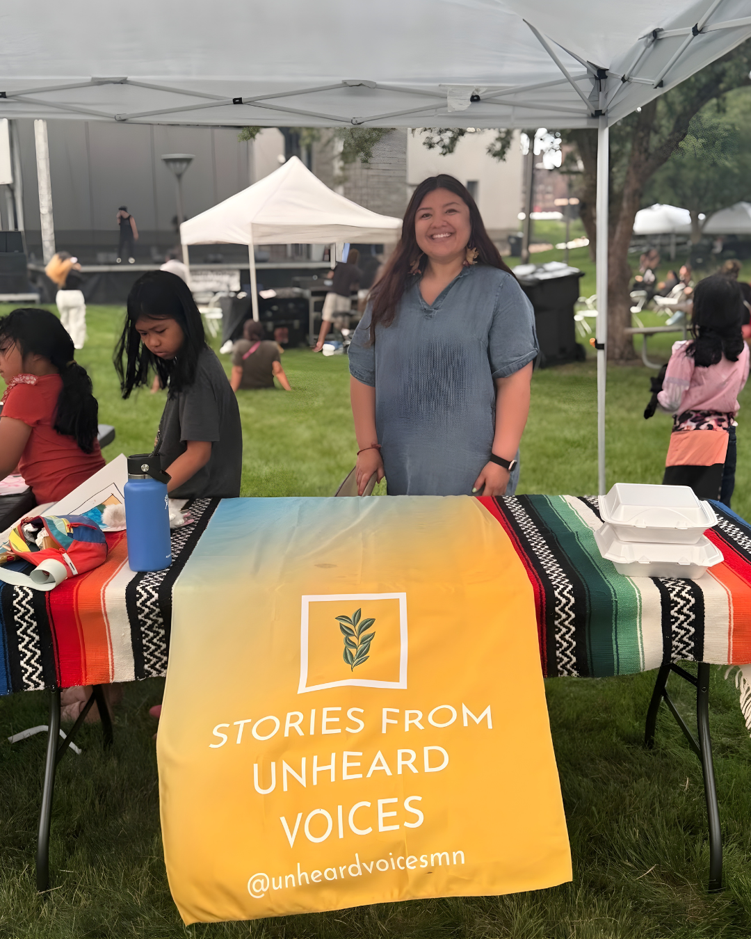 Tabling at the annual Worthington International Festival for the project.
