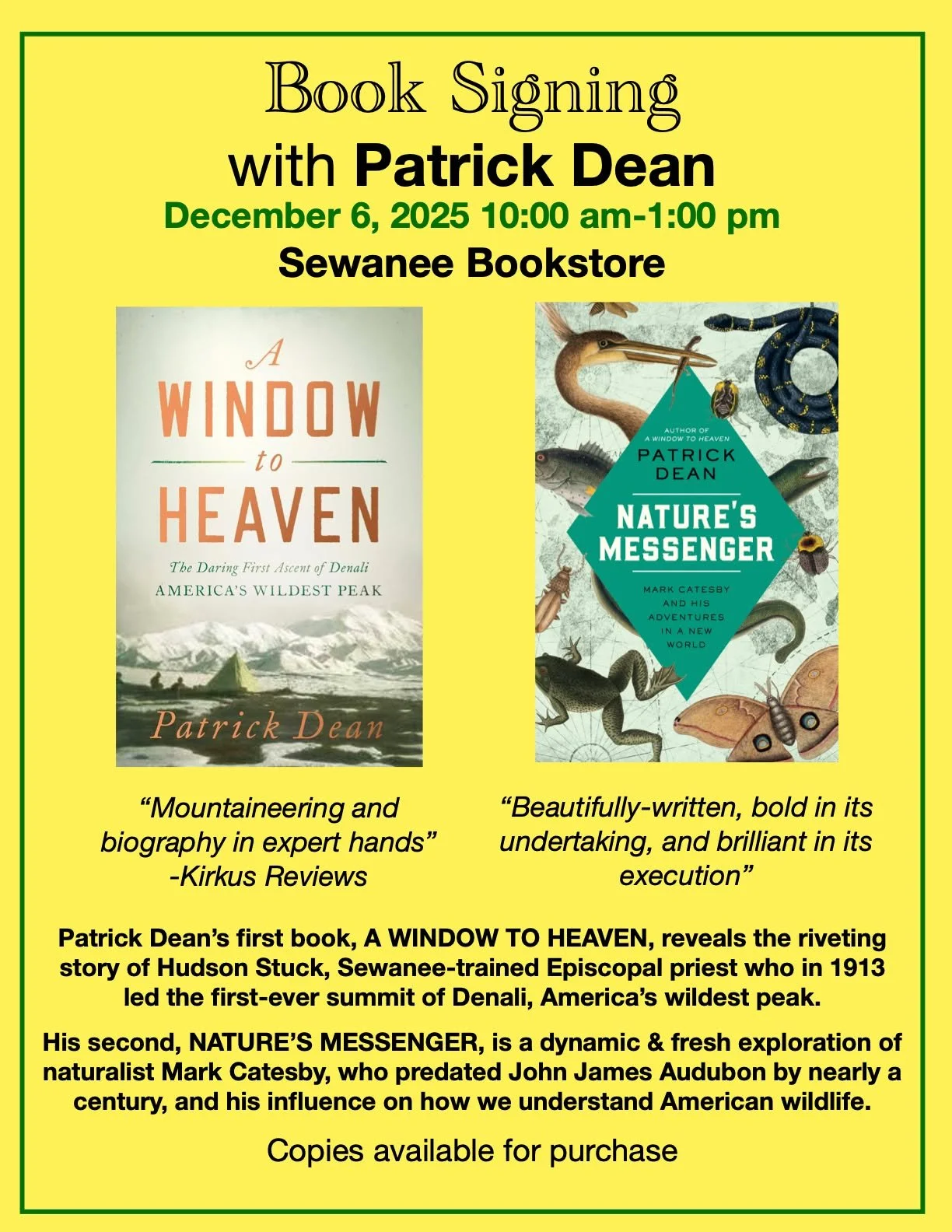 THREE ways to grab signed/personalized copies of my books for the holidays!
- THIS Saturday 12/6 I&rsquo;ll be @sewaneebookstore from 10-1. Come in and I&rsquo;ll sign books for you.
- If you can&rsquo;t be there Saturday, stop by the Sewanee Booksto