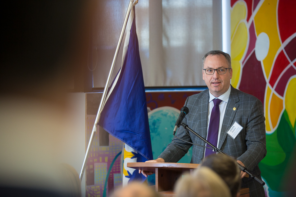 Steven Murphy, Ontario Tech President, making a speech