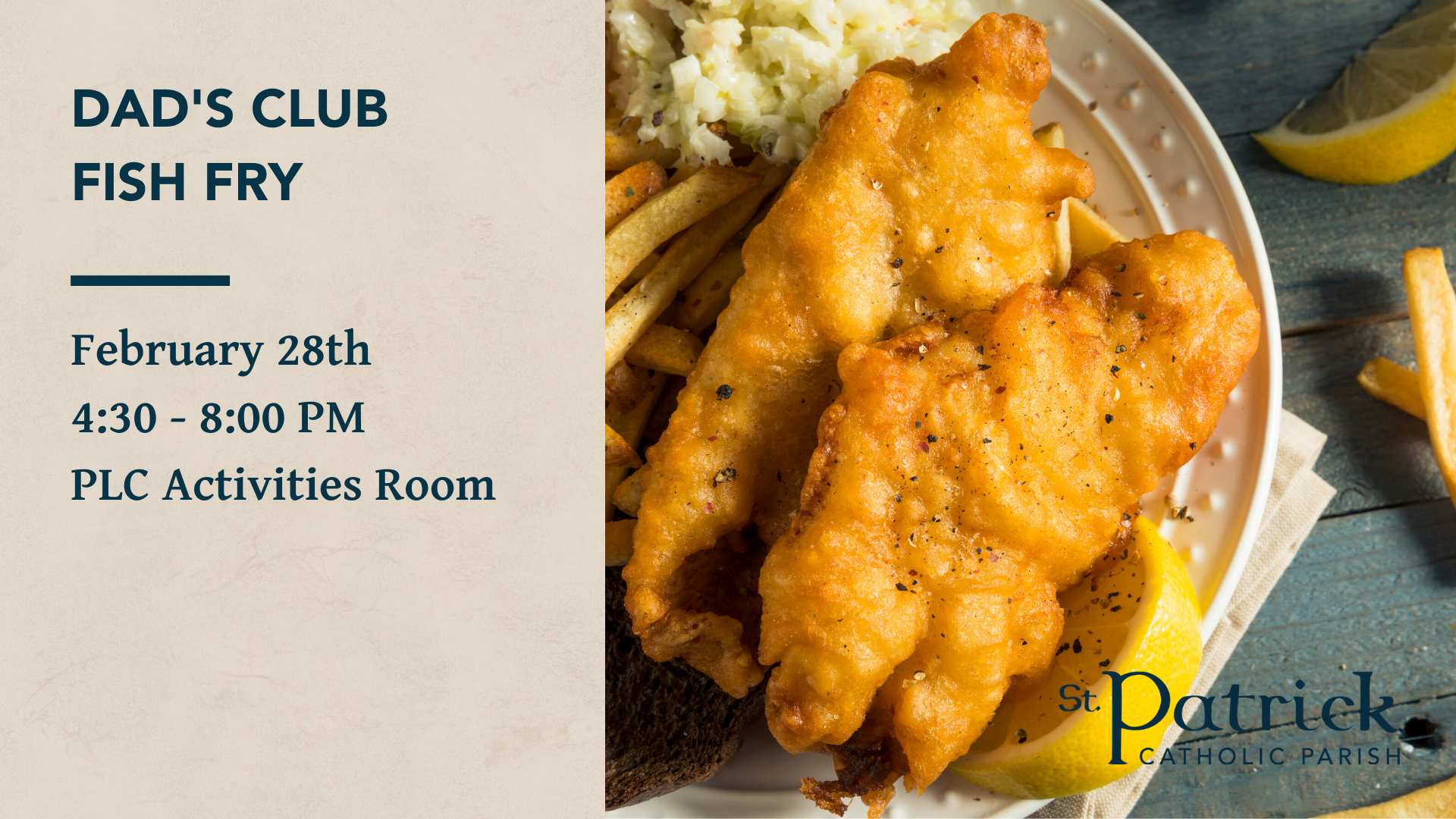 dad s club lenten fish fry st patrick catholic parish dad s club lenten fish fry st