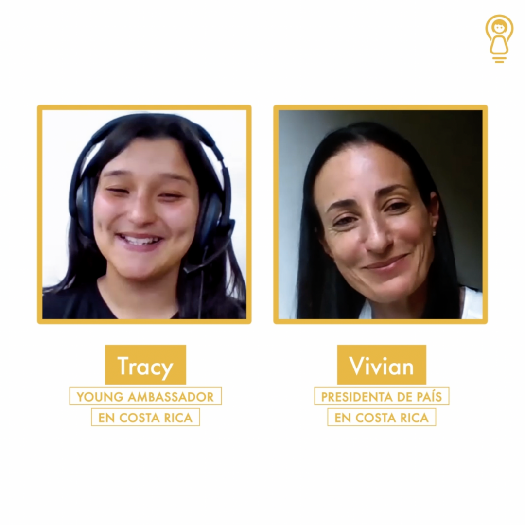Tracy, Young Ambassador en Costa Rica entrevista con Vivian, Presidenta de país en Costa Rica