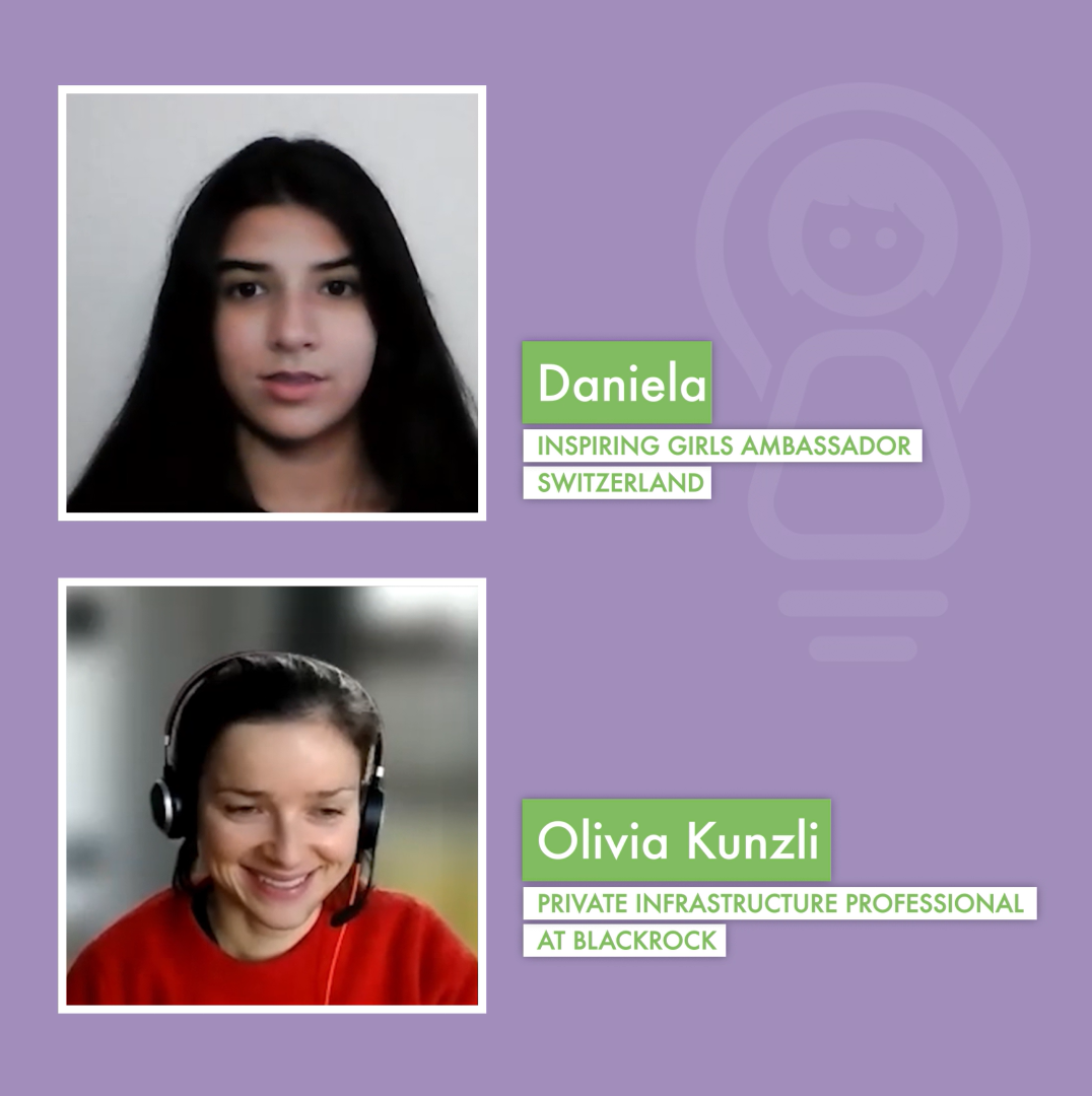 Daniela, Young Ambassador to Switzerland interviews Olivia Kunzli, Infrastructure Professional at Black Rock