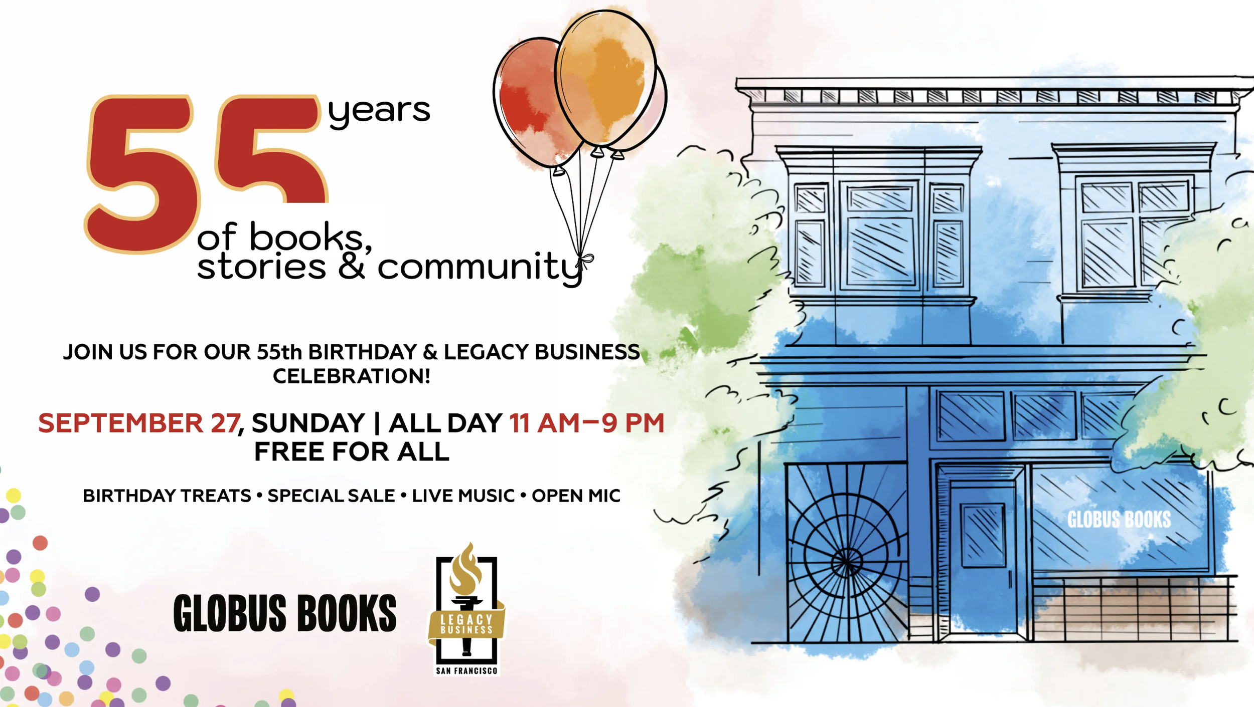 Globus Books 55th Birthday