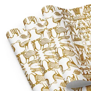 Rouleaux de papier cadeau motif marguerite rétro des années 70 - 28x79 - France
